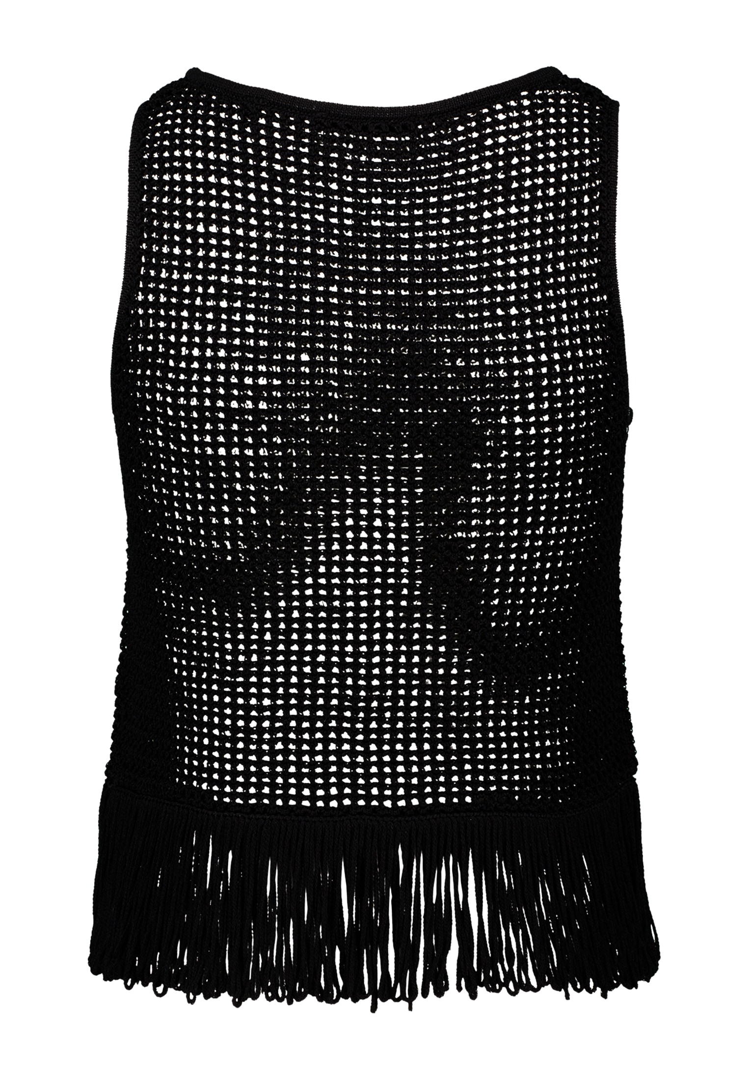 Zero Strickpullover »zero Stricktop mit Fransen«, (1 tlg.), Lochmuster