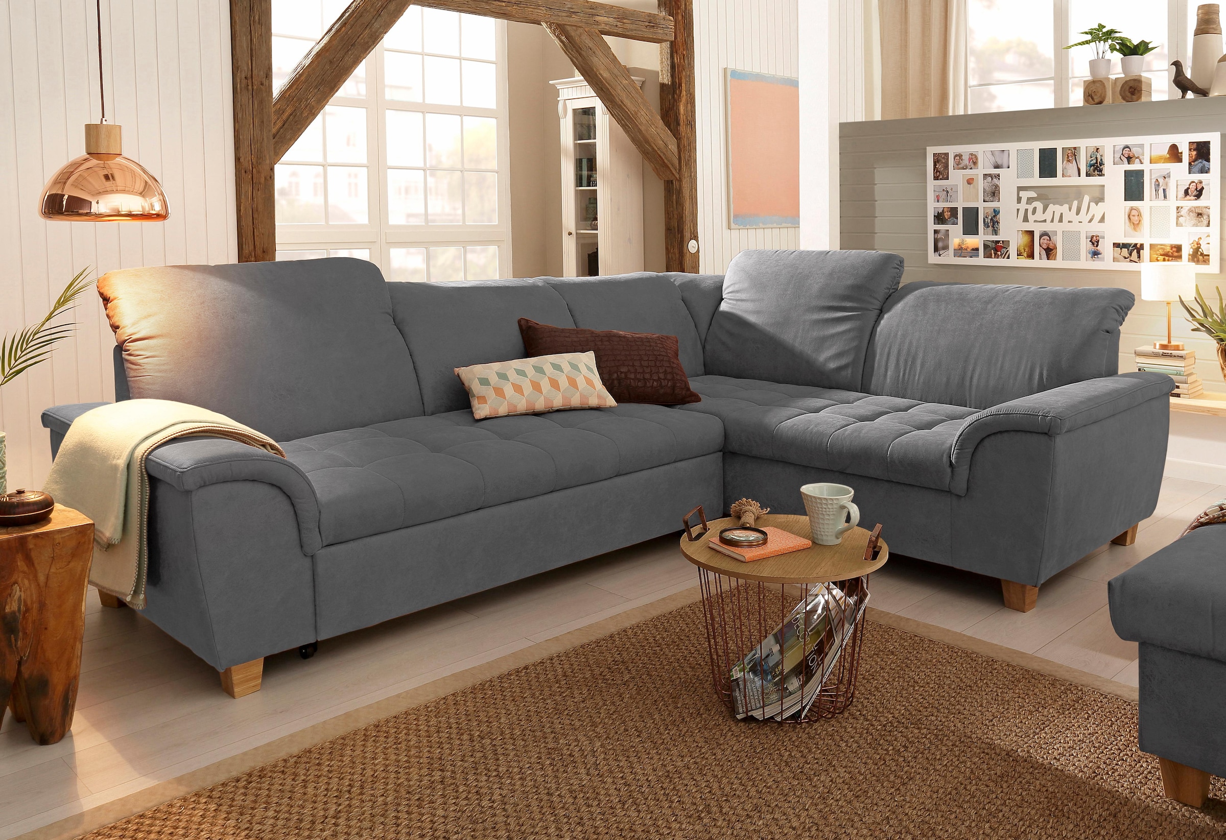 Home affaire Ecksofa "Lyla fester Sitzkomfort, bequeme Armlehnen, Breite 27 günstig online kaufen