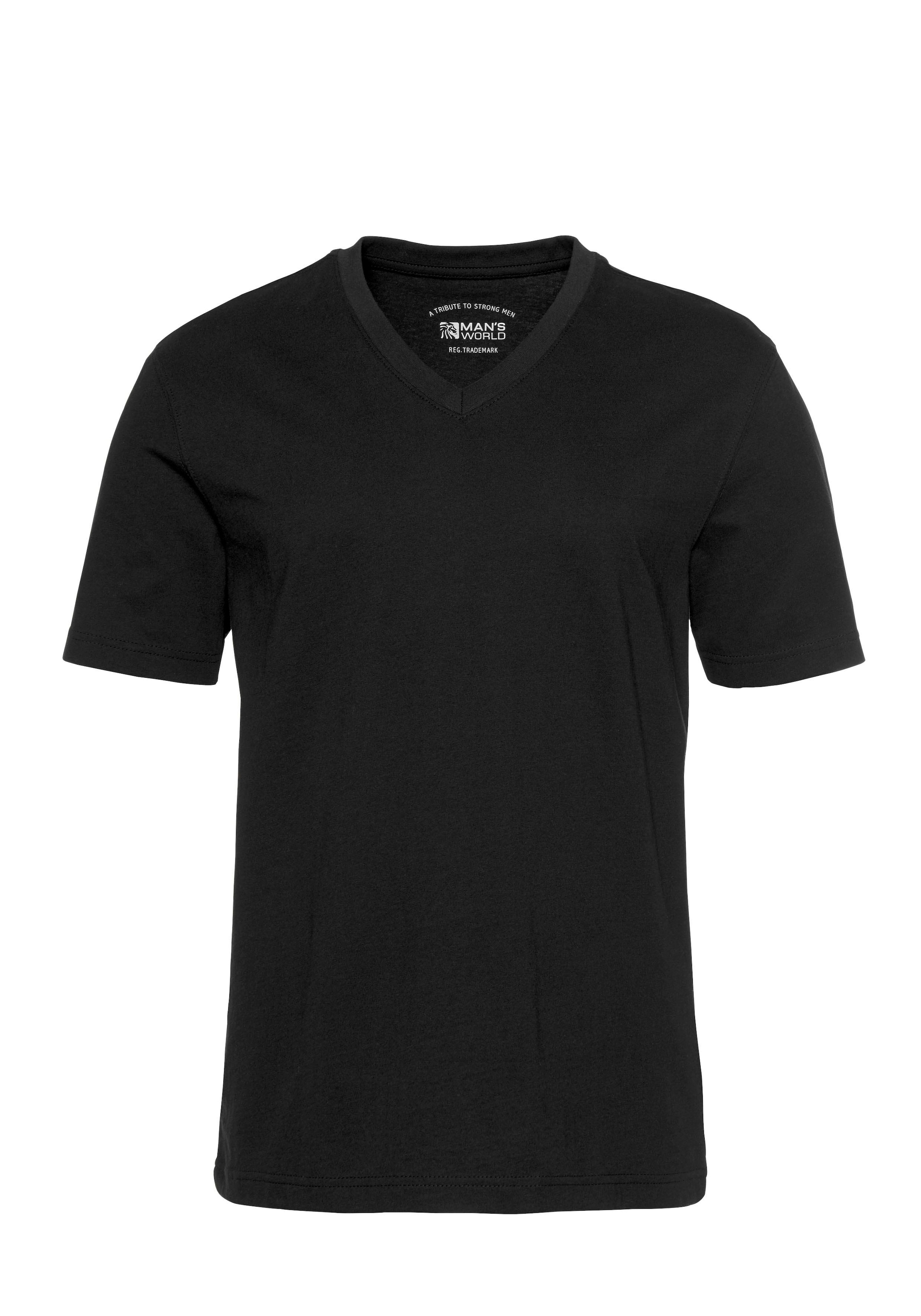 Man's World V-Shirt, (Packung, 3 tlg., 3er-Pack), Kurzarm, aus Baumwolle