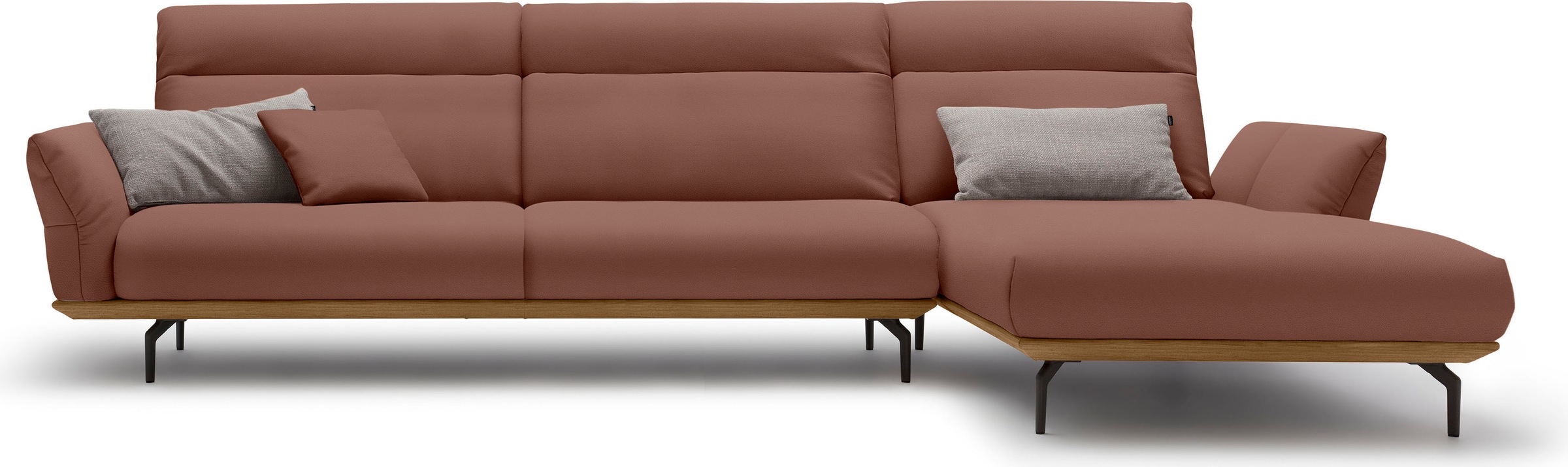 Creation BY ROLF BENZ Ecksofa "CR.460", Sockel in Nussbaum, Winkelfüße in U günstig online kaufen