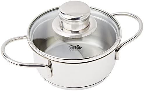 FISSLER Kochtopf "Häppchen", 0,6 l + Ø 12cm + Höhe 6,5cm, silber, Töpfe, Induktions-geeignet, inklusive Glasdeckel