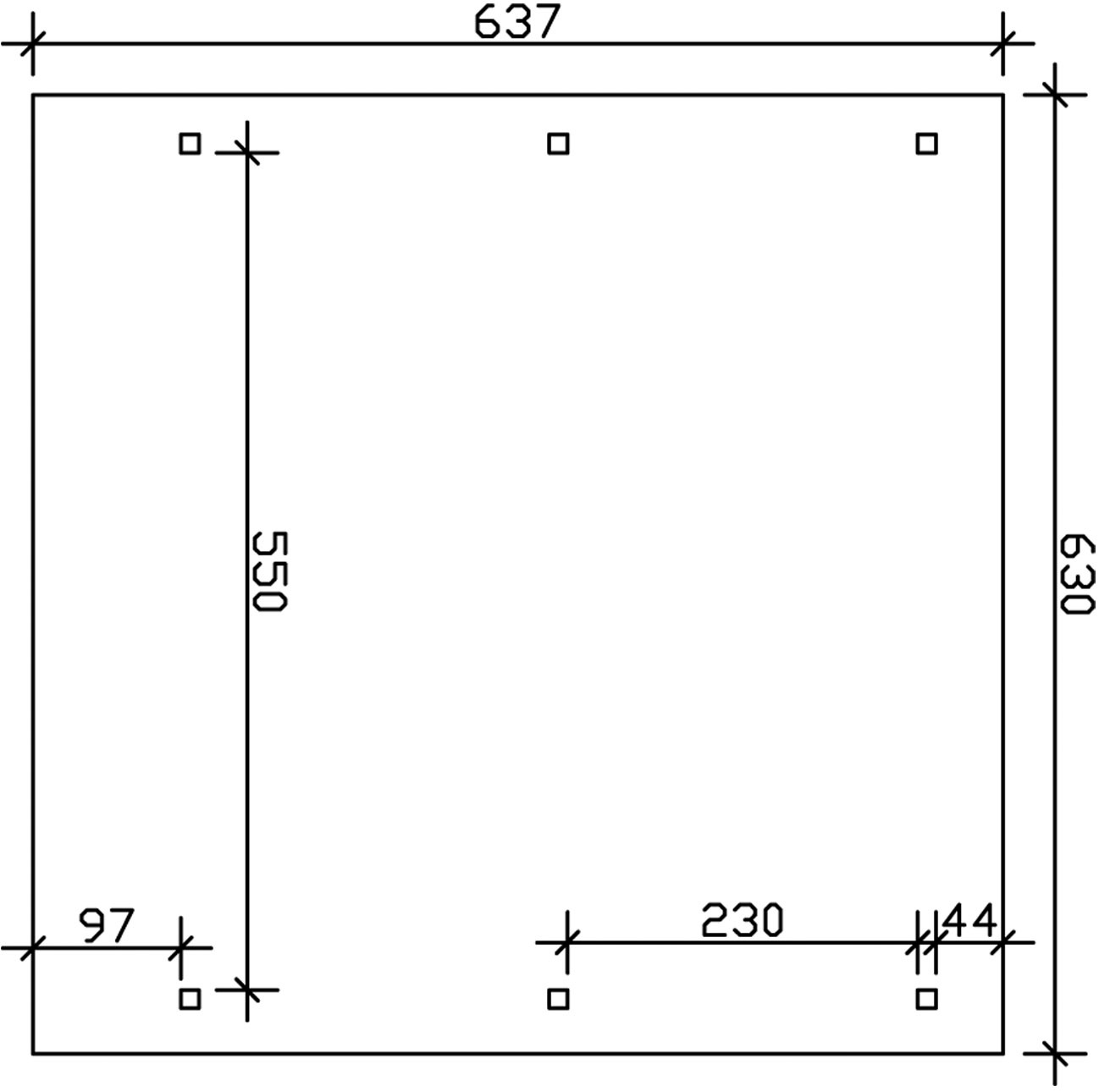 Skanholz Doppelcarport »Wendland«, Leimholz-Fichte, 550 cm, Schiefergrau, mit Aluminiumdach, rote Blende