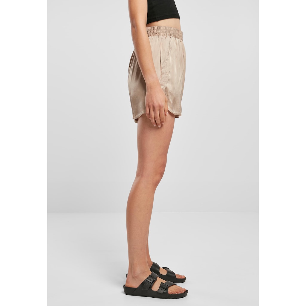 URBAN CLASSICS Shorts »Urban Classics Damen Ladies Viscose Satin Resort Shorts«, (1 tlg.)