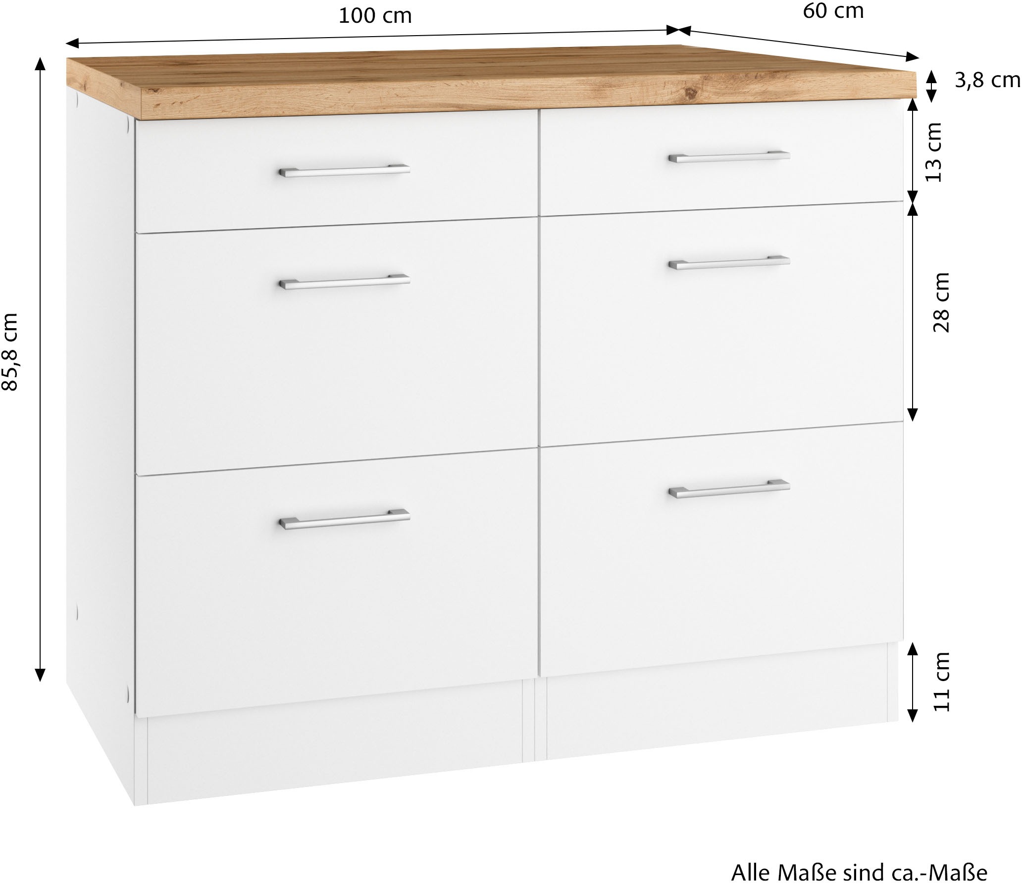 KOCHSTATION Unterschrank »KS-Milan« Auszugschrank 100 cm, matte oder hochglänzende Fronten