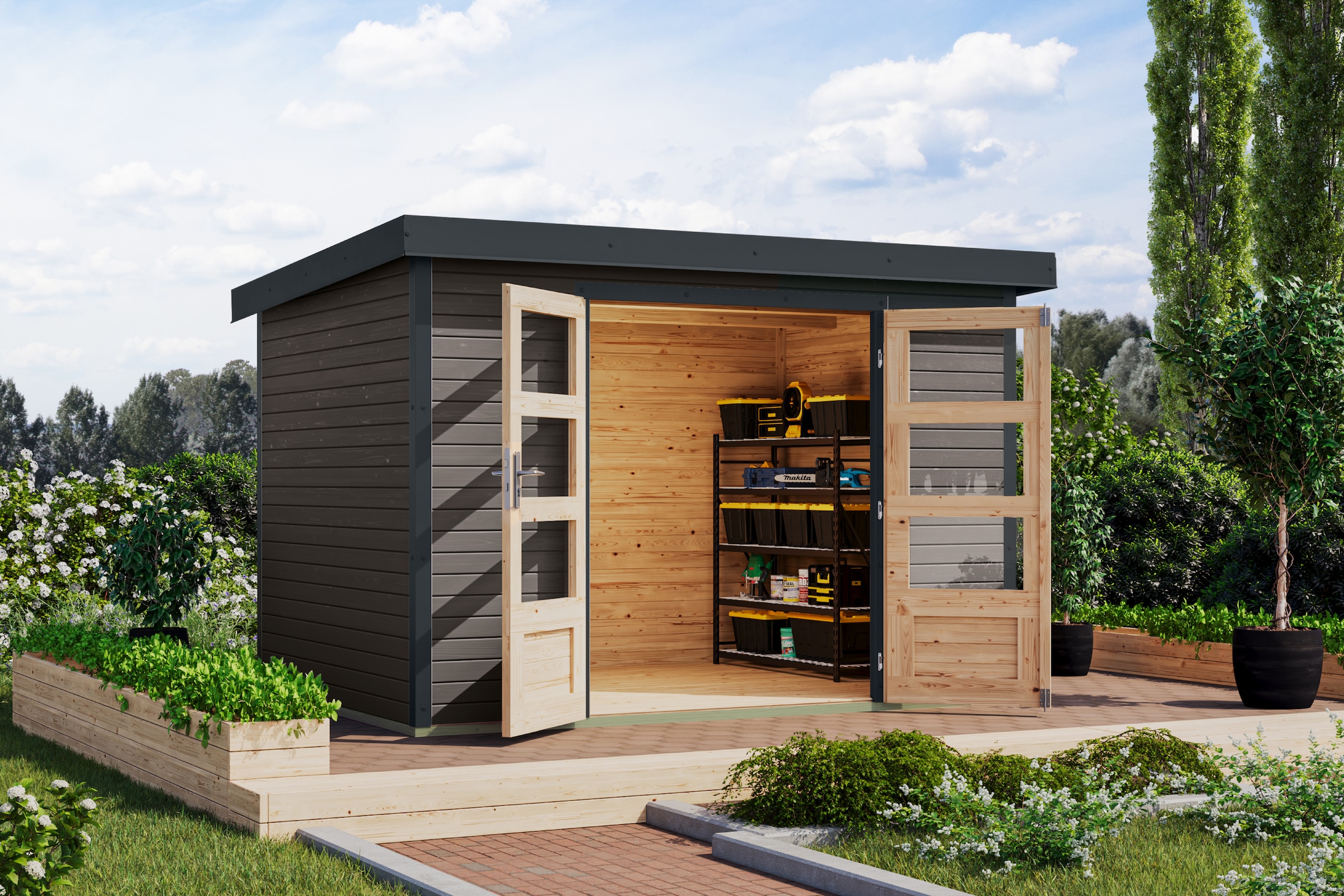 Karibu Gartenhaus "Jupiterino 4, in verschiedenen Farben"