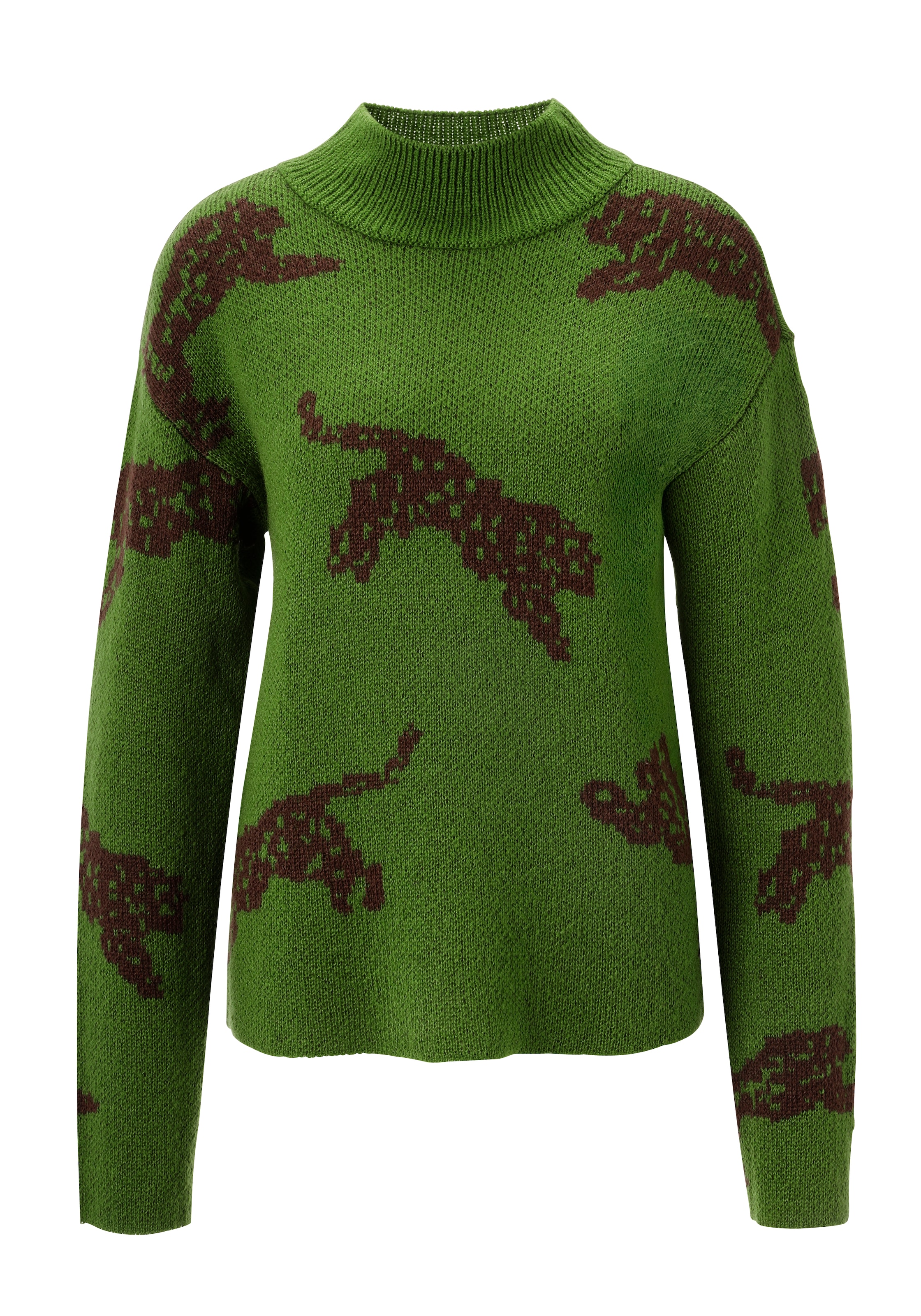 Aniston CASUAL Strickpullover, mit eingestrickten Leoparden - NEUE KOLLEKTION