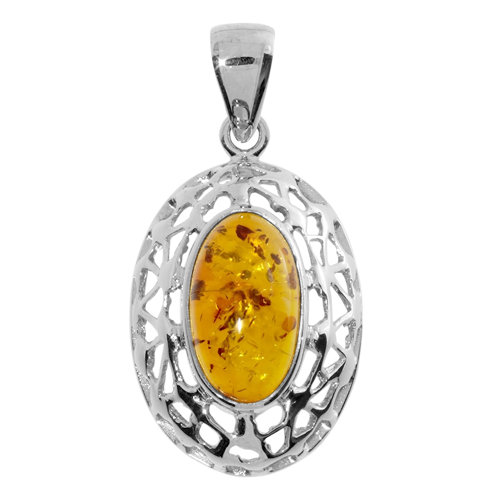 OSTSEE-SCHMUCK Damen Kettenanhänger "Ostsee-Schmuck Anhänger Vara Anhänger Vara", 32 x 17mm, Silber 925 (Sterlingsilber), 3,4 g, weiß, Silber 925