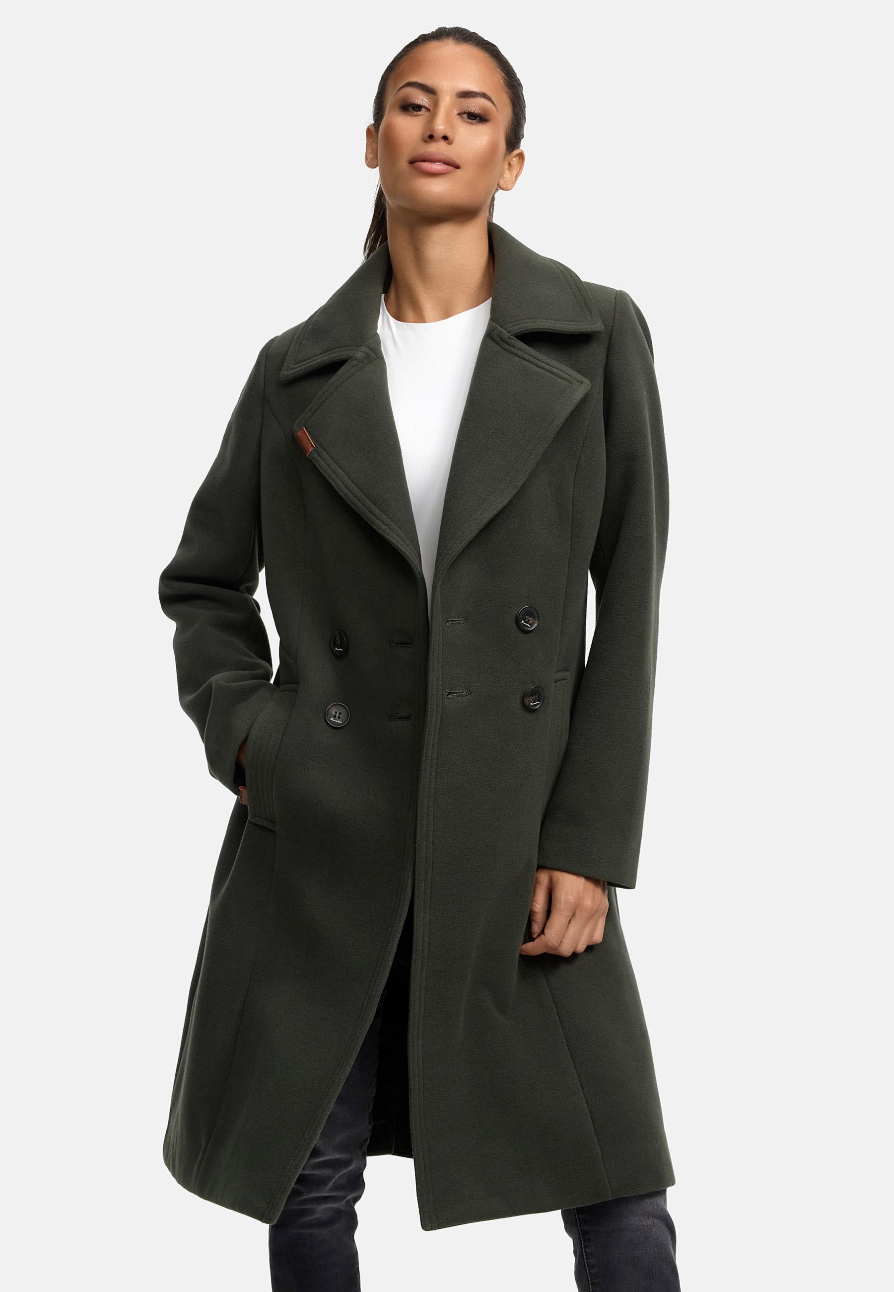 Navahoo Wintermantel »Wooly«, edler Damen Trenchcoat in Wollmantel-Optik