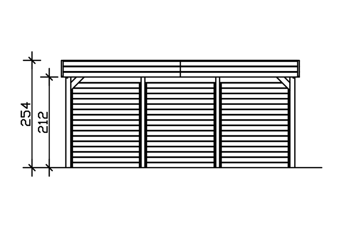 Skanholz Doppelcarport »Friesland Set 3«, Fichtenholz, 514 cm, dunkelgrau