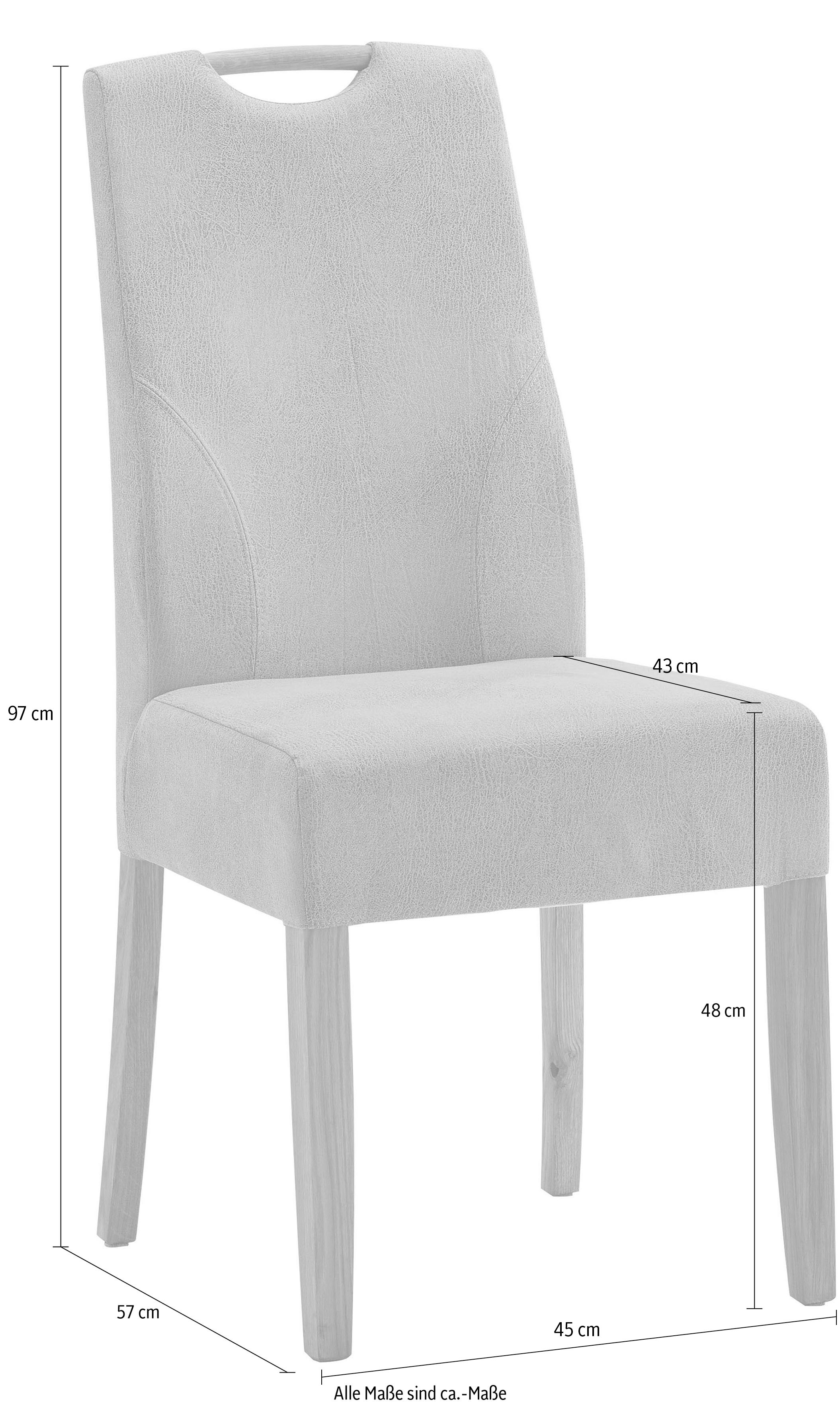 Thumbnail - NIEHOFF SITZMÖBEL Esszimmerstuhl "Top Chairs" () Griff im Rücken, 2er-Set, Füße und Griff massive Eiche