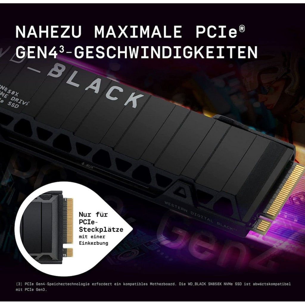 WD_Black interne Gaming-SSD »SN850X NVMe with Heatsink«, Anschluss M.2 PCIe 4.0