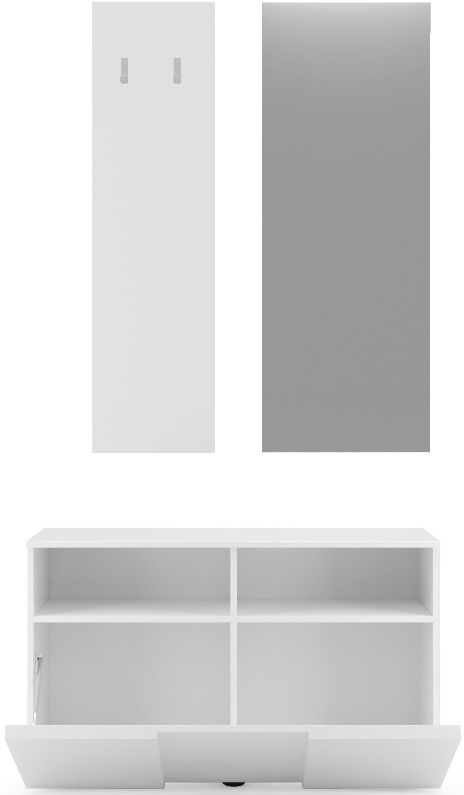 Thumbnail - INOSIGN Garderoben-Set "Dama 3tlg. Breite 91 cm, Höhe 187 cm, Front in 3D-Optik," 3 Stk. tlg. (Schuhbank, Garderobenpane...