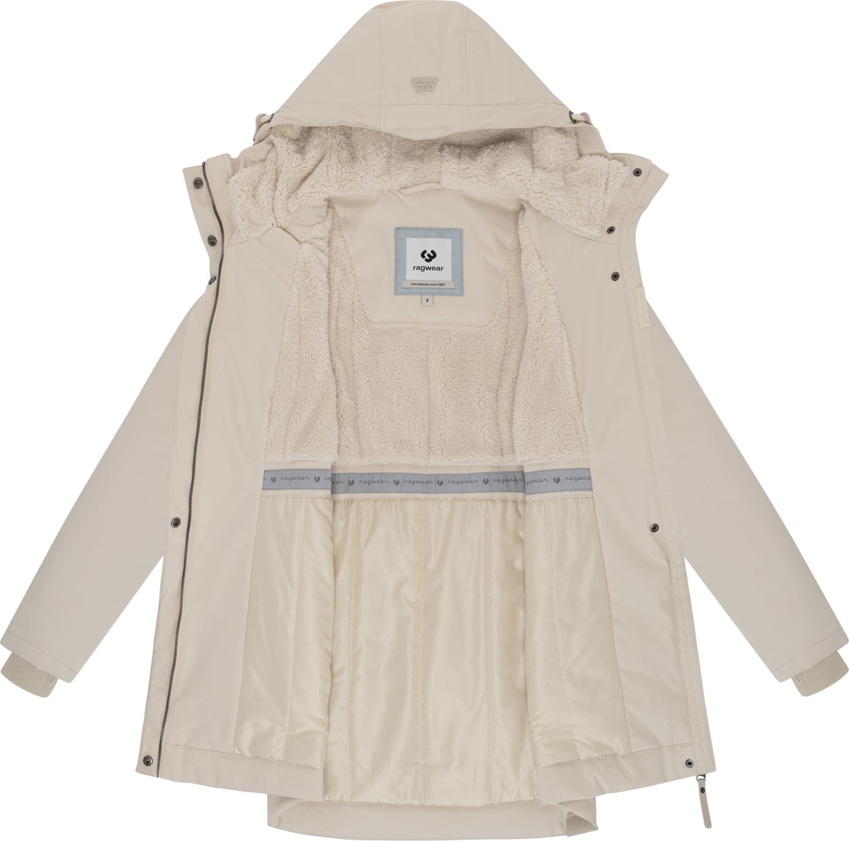 Ragwear Kurzmantel »Ellsa YOUMODO« Winterparka mit auffälligen Taillenzugkordeln und Kapuze