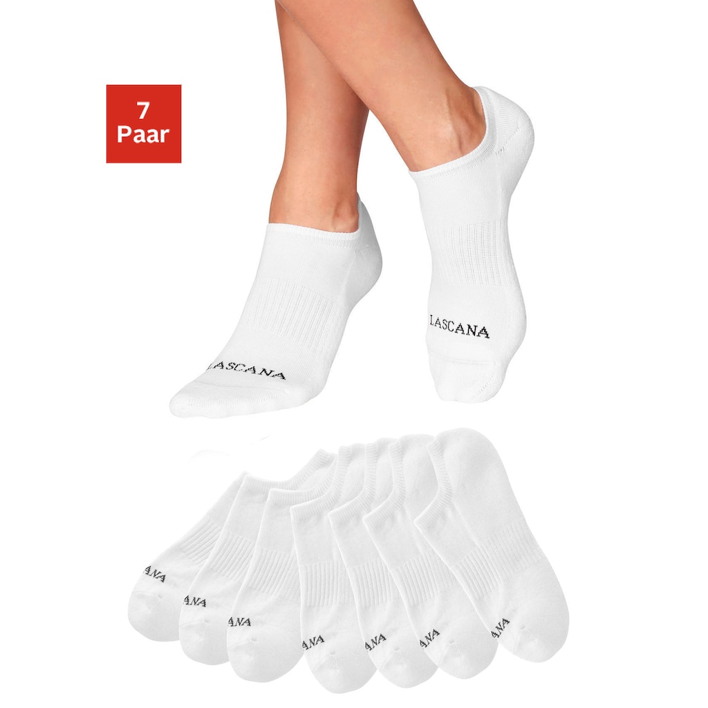 LASCANA ACTIVE Sneakersocken, (Set, 7 Paar), mit Fußfrottee