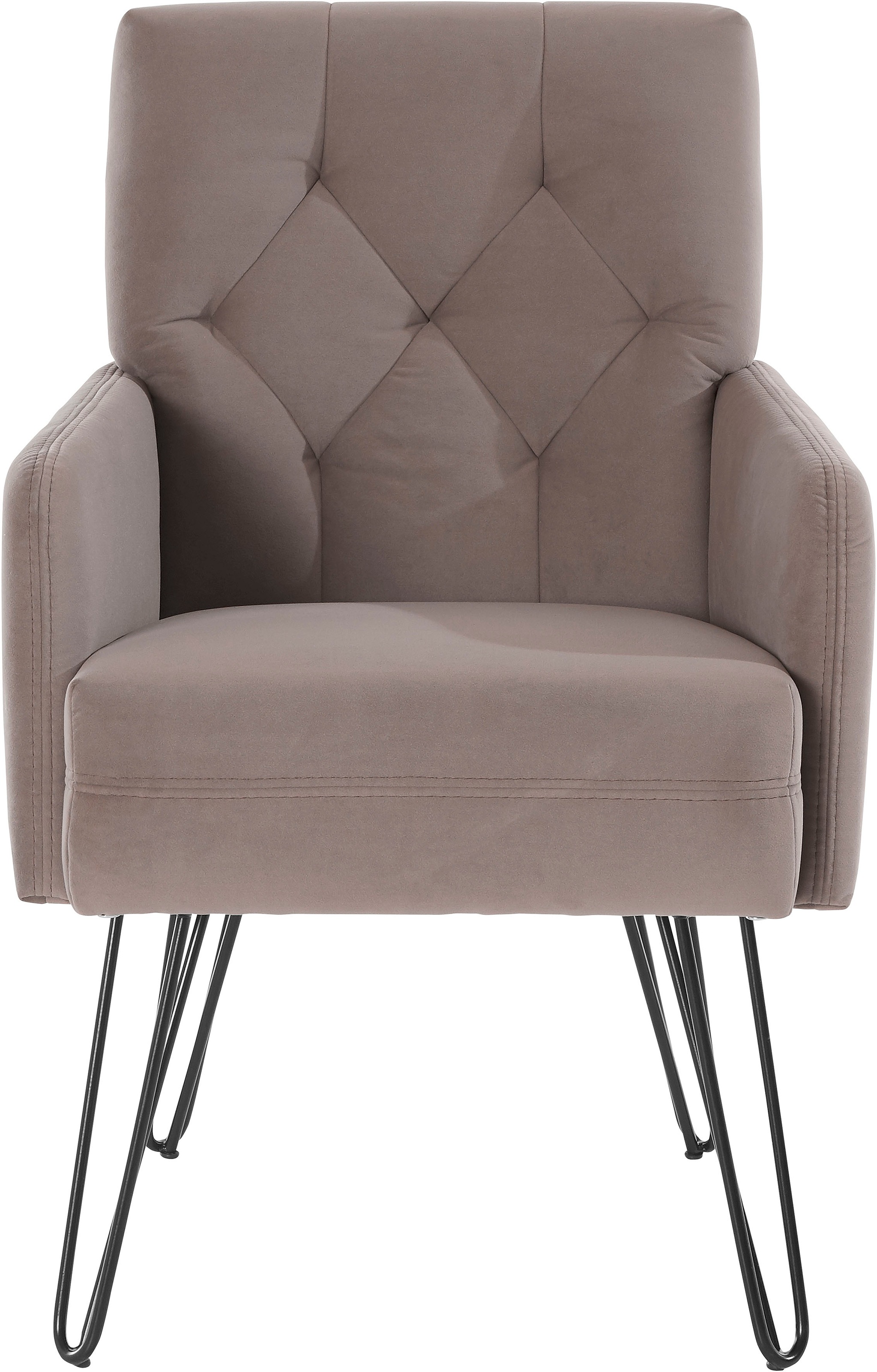 exxpo - sofa fashion Sessel »Doppio, Loungesessel mit Designuntergestell, bequem und elegant«, aufwendige Rückenverarbeitung, Breite 61 cm