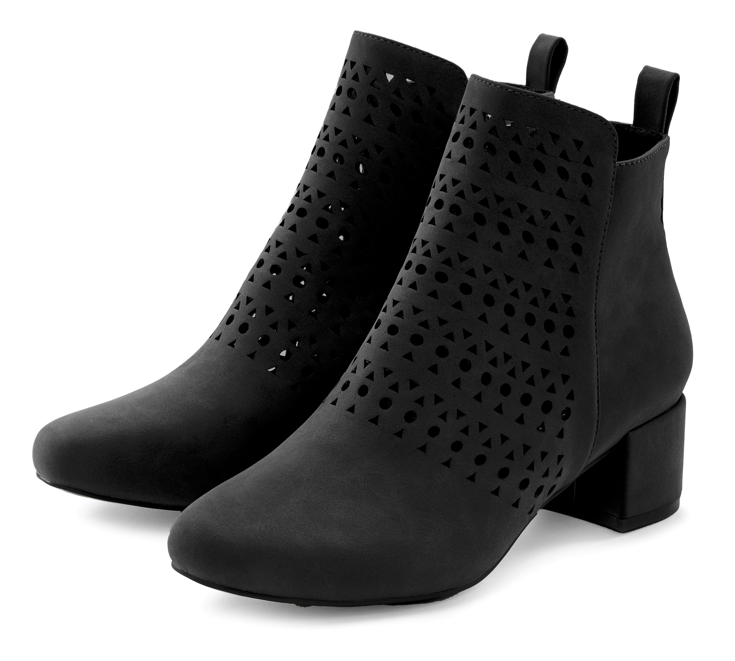 LASCANA Stiefelette, Stiefel, Boots mit kleinen Cut-Outs VEGAN