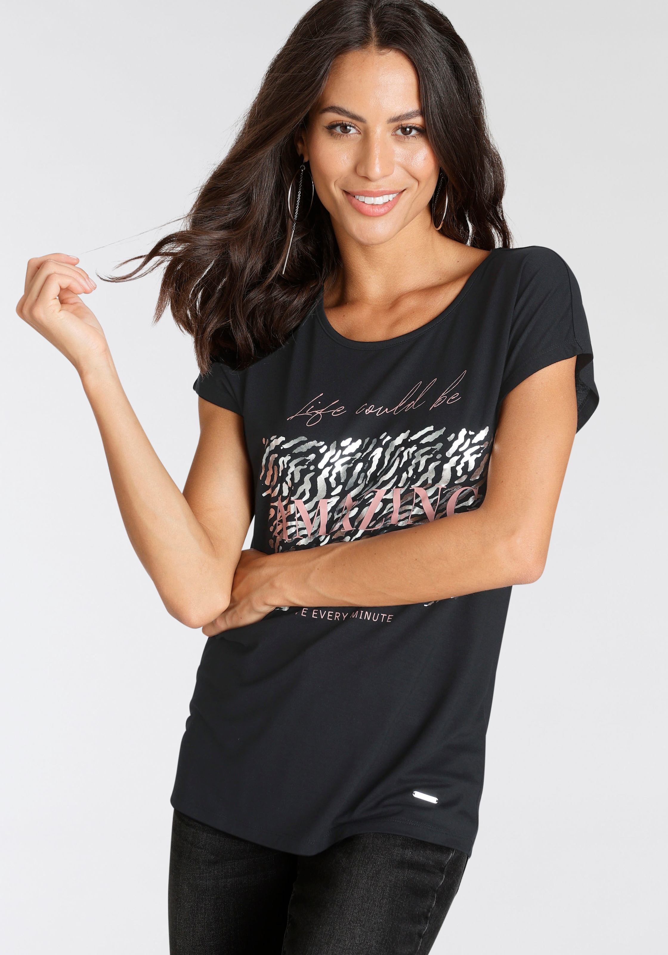 Laura Scott T-Shirt, mit modischem kaufen für BAUR Folienprint 