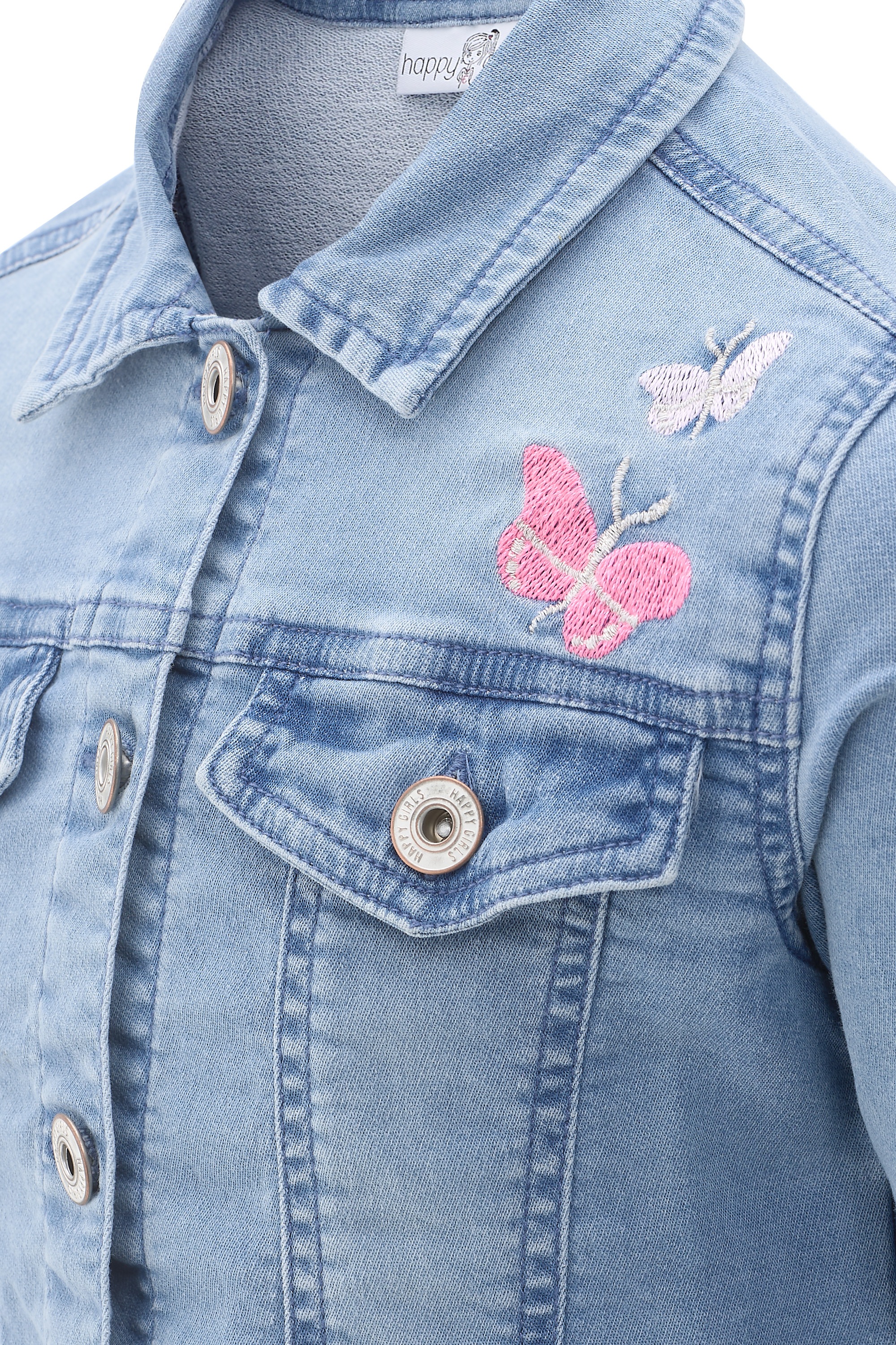 Thumbnail - happy girls Jeansjacke mit tollen Schmetterlings-Stickereien