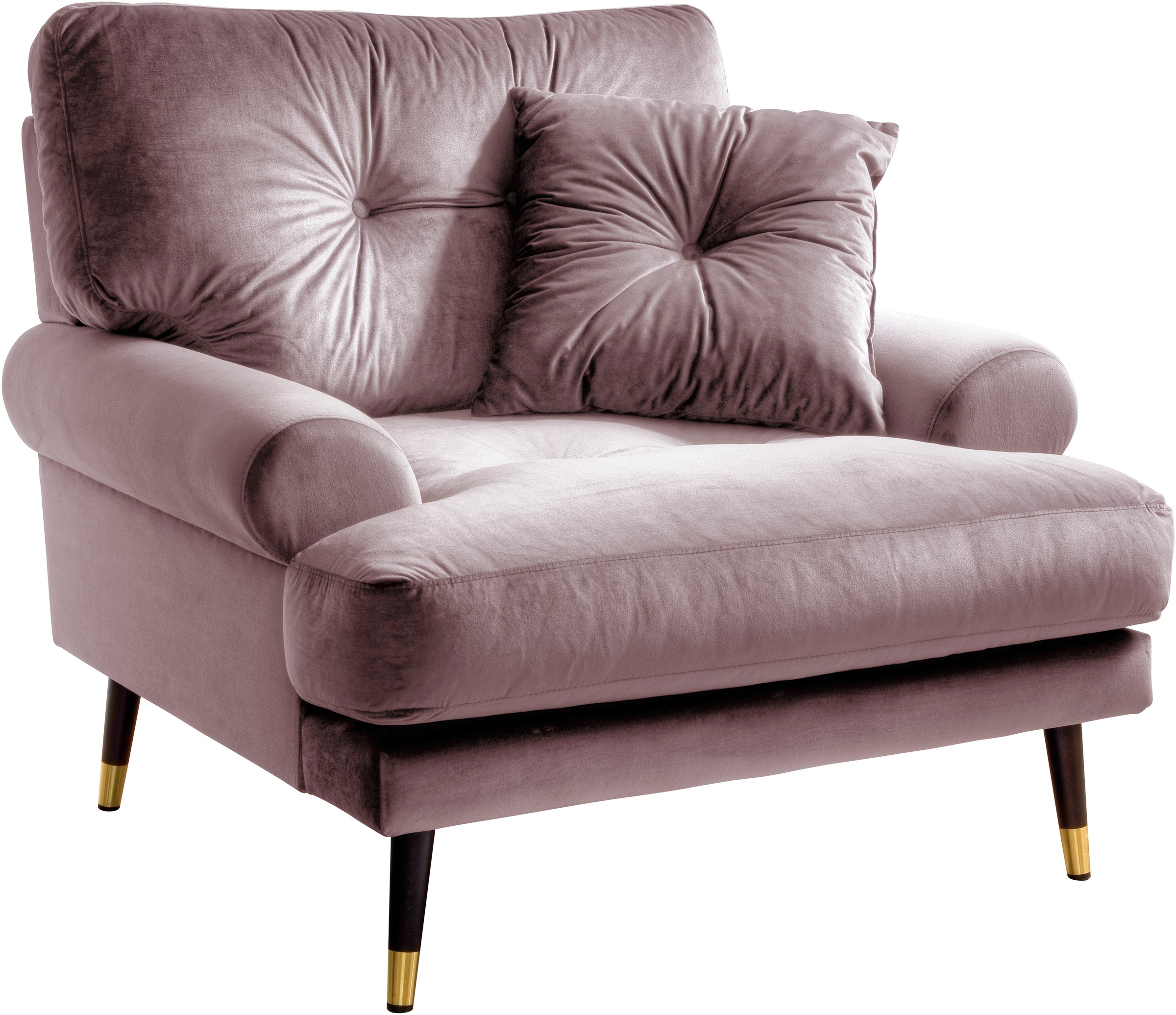 Trends by HG Loungesessel »TOKIO«, in Microfaser mit hochwertigem Holz/Metallfuß