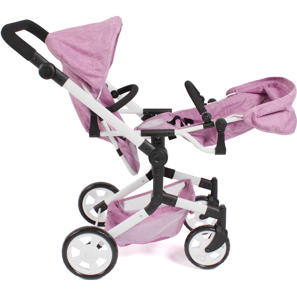 CHIC2000 Puppen-Zwillingsbuggy »Linus Duo, Jeans Pink«