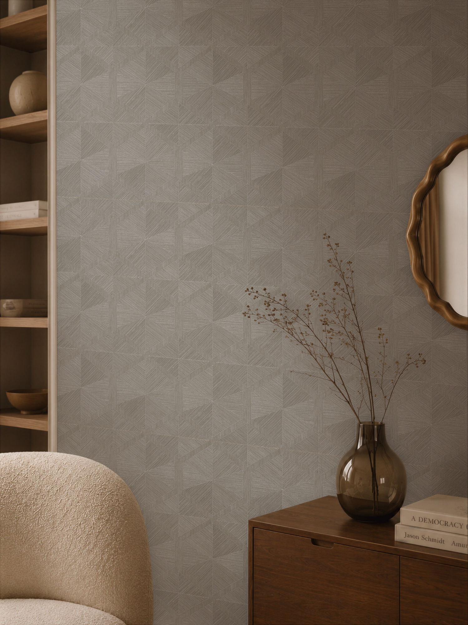 living walls Vliestapete "Cosiness Geometrie – Vorgeleimte 3D Vliestapete" 3D-Optik geometrisch leicht glänzend strukturiert Grafisches Geometriemuster mit strukturierter 3D-Wirkung