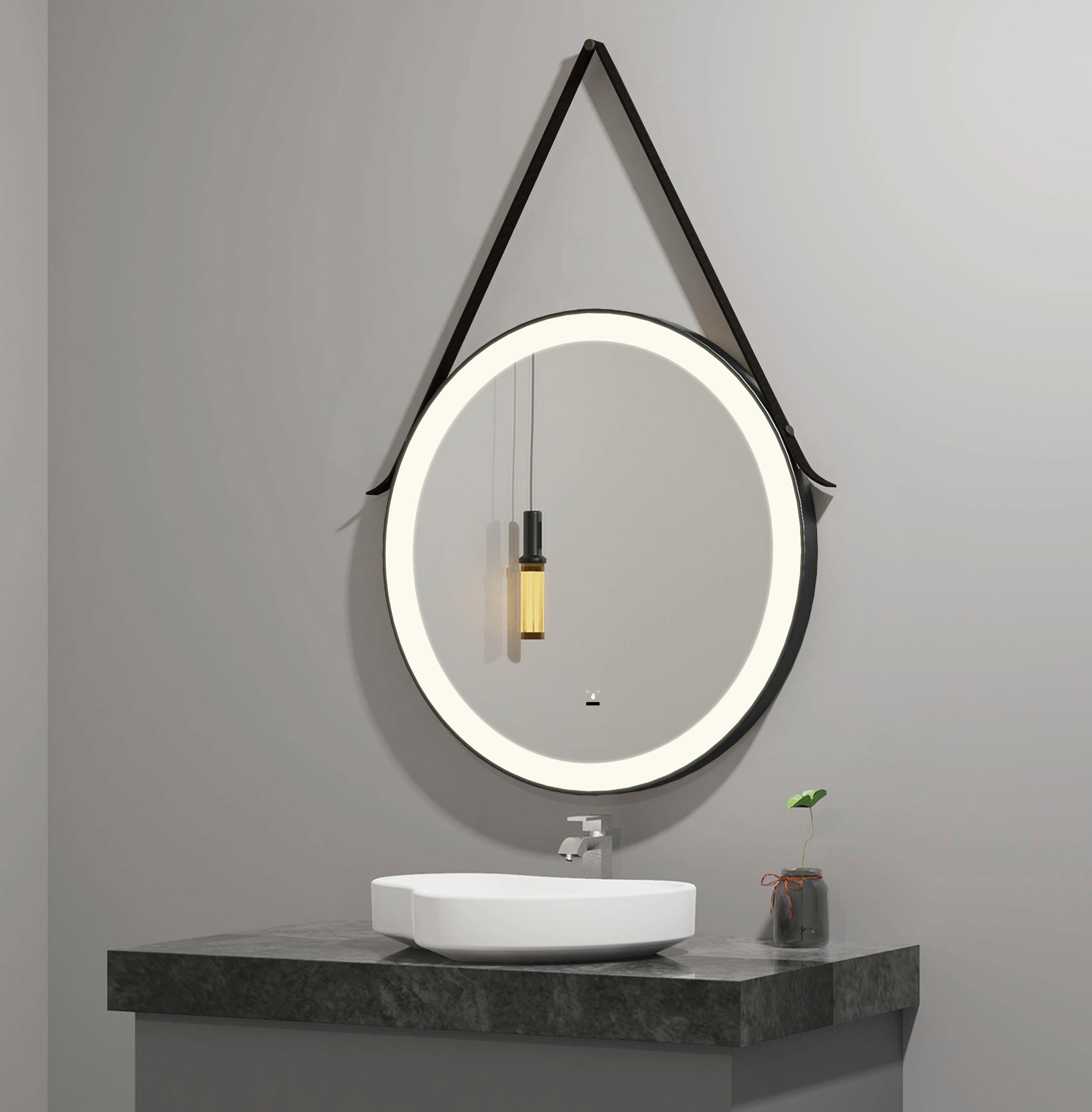 welltime Badspiegel, mit Touch LED-Beleuchtung, BxH: 60x60 cm, rund