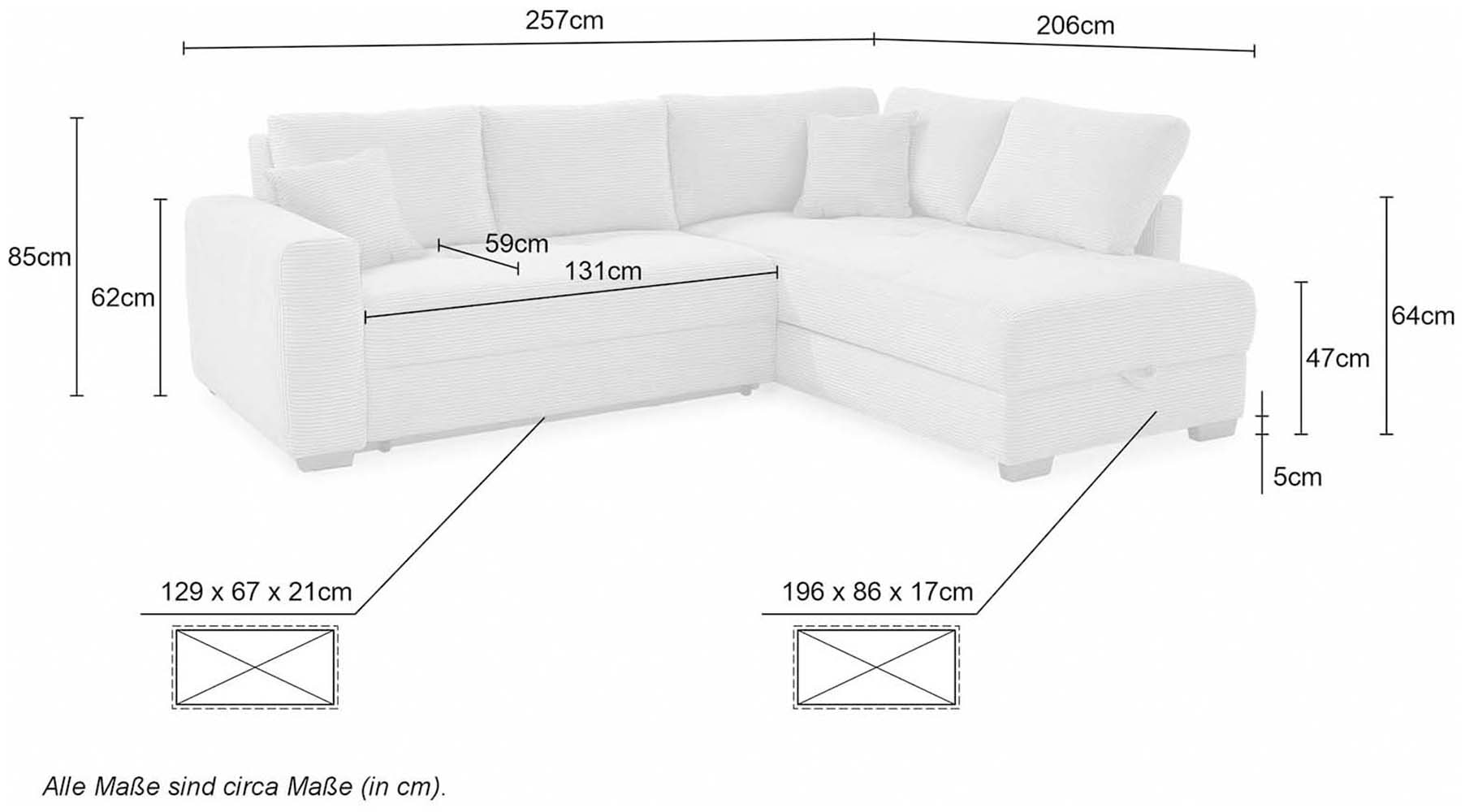 Jockenhöfer Gruppe Ecksofa »Sunset, Dauerschlafsofa mit«, Tonnentaschen-Federkern, 5cm Kaltschaumtopper, flexible montierbar