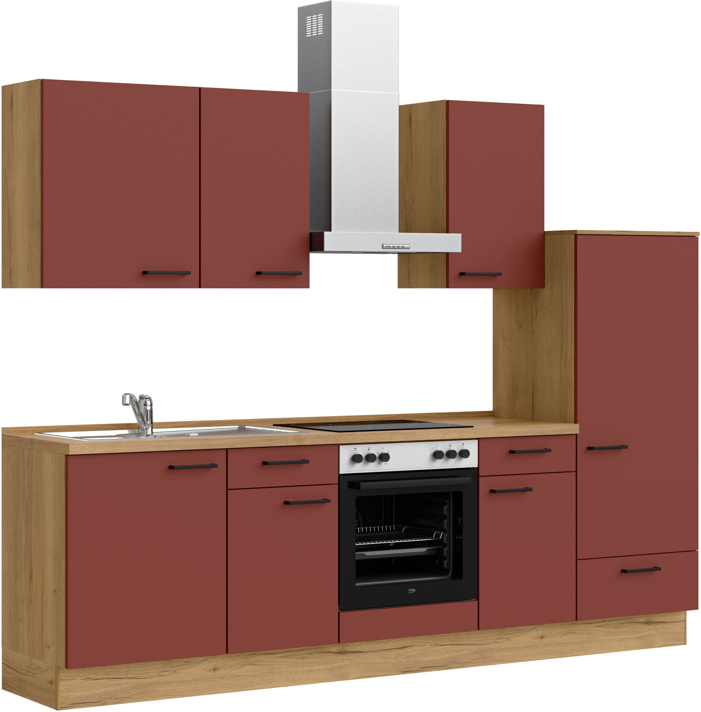 nobilia® Küchenzeile »"Easytouch I"«, vormontiert, Ausrichtung wählbar, Breite 270 cm, wahlw. mit E-Geräten
