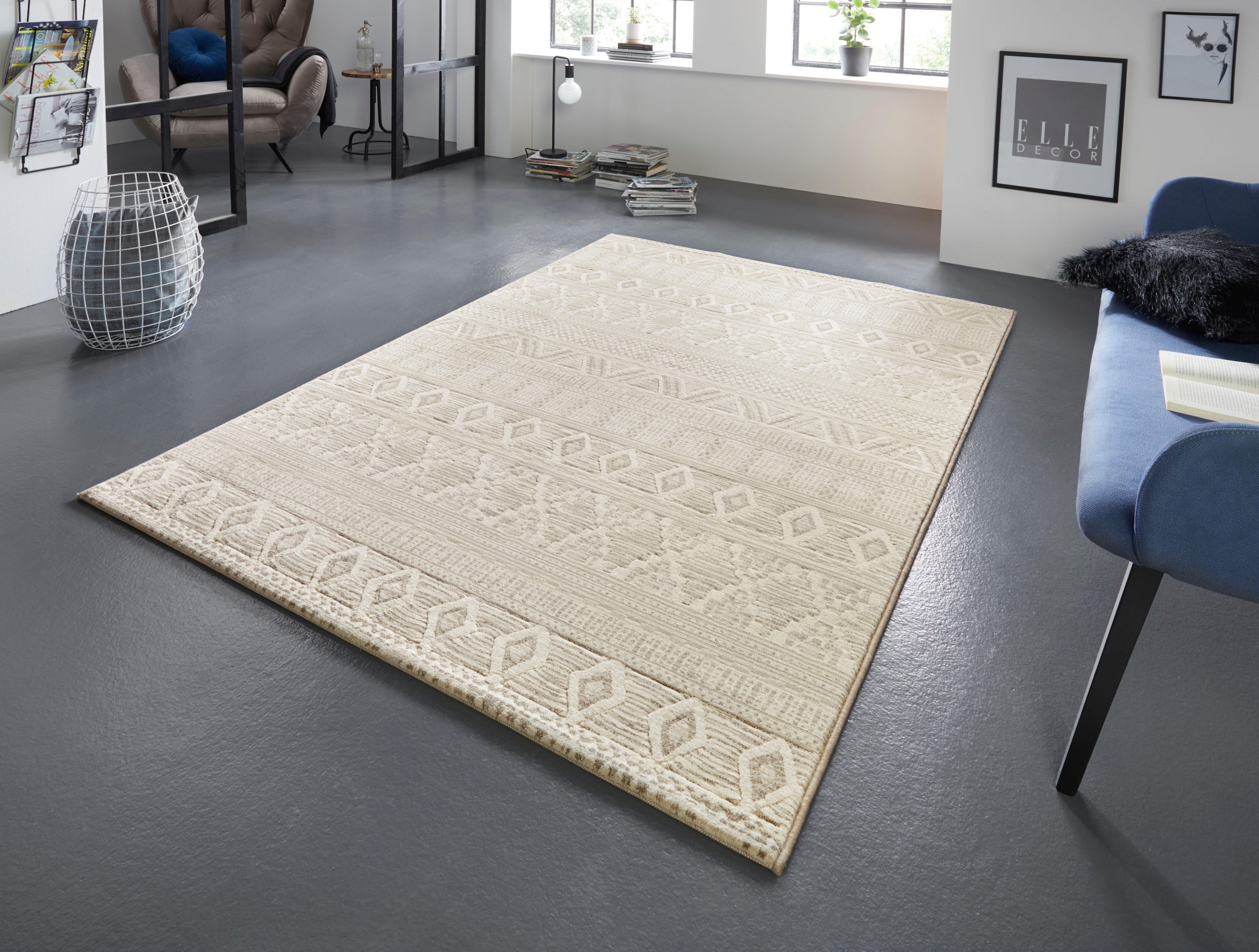 ELLE DECORATION Teppich »Roanne«, rechteckig, 11 mm Höhe, Kurzflor, Boho, Teppich, Modern, Vintage-Optik, Wohnzimmer, Flur