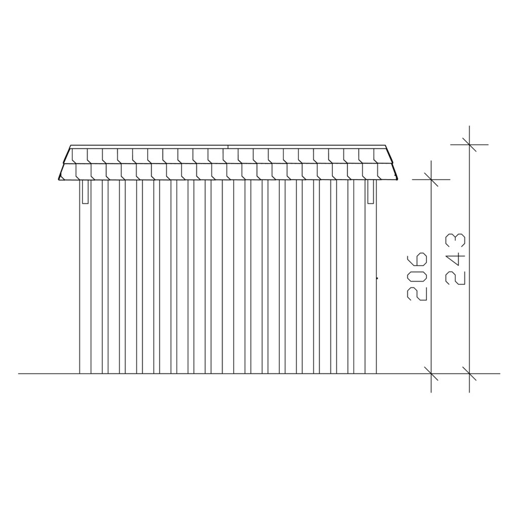 Skanholz Einzelcarport »Wendland«, Leimholz-Nordisches Fichtenholz, 291 cm, dunkelgrau