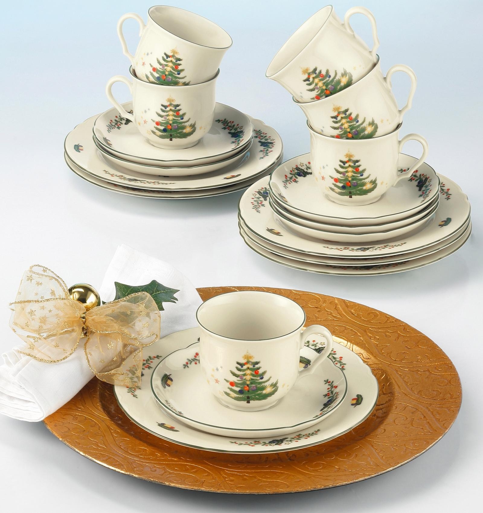 Seltmann Weiden Kaffeeservice »Geschirr-Set, Service Marie-Luise, Advent, Weihnachten«, (Set, 18 tlg.), Tassen, Teller, Untertassen, Made in Germany, 18 Teile, für 6 Personen