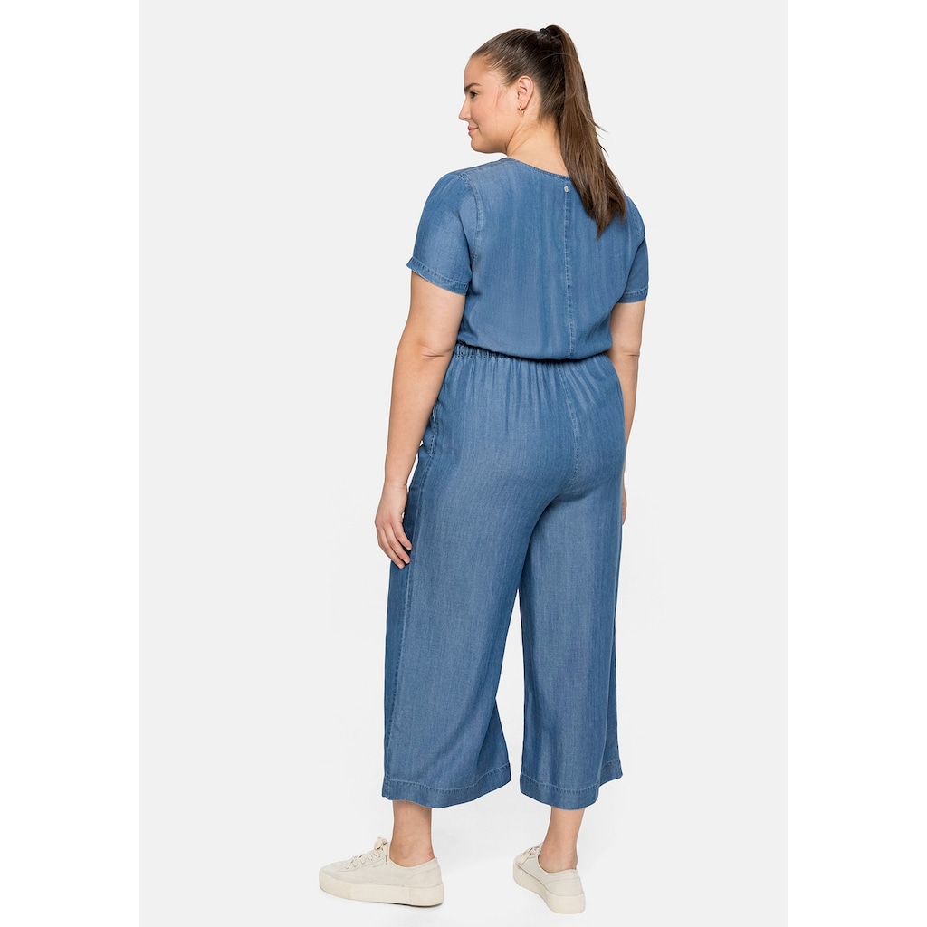 Sheego Jumpsuit »Große Größen«, aus Lyocell, in Denim-Optik