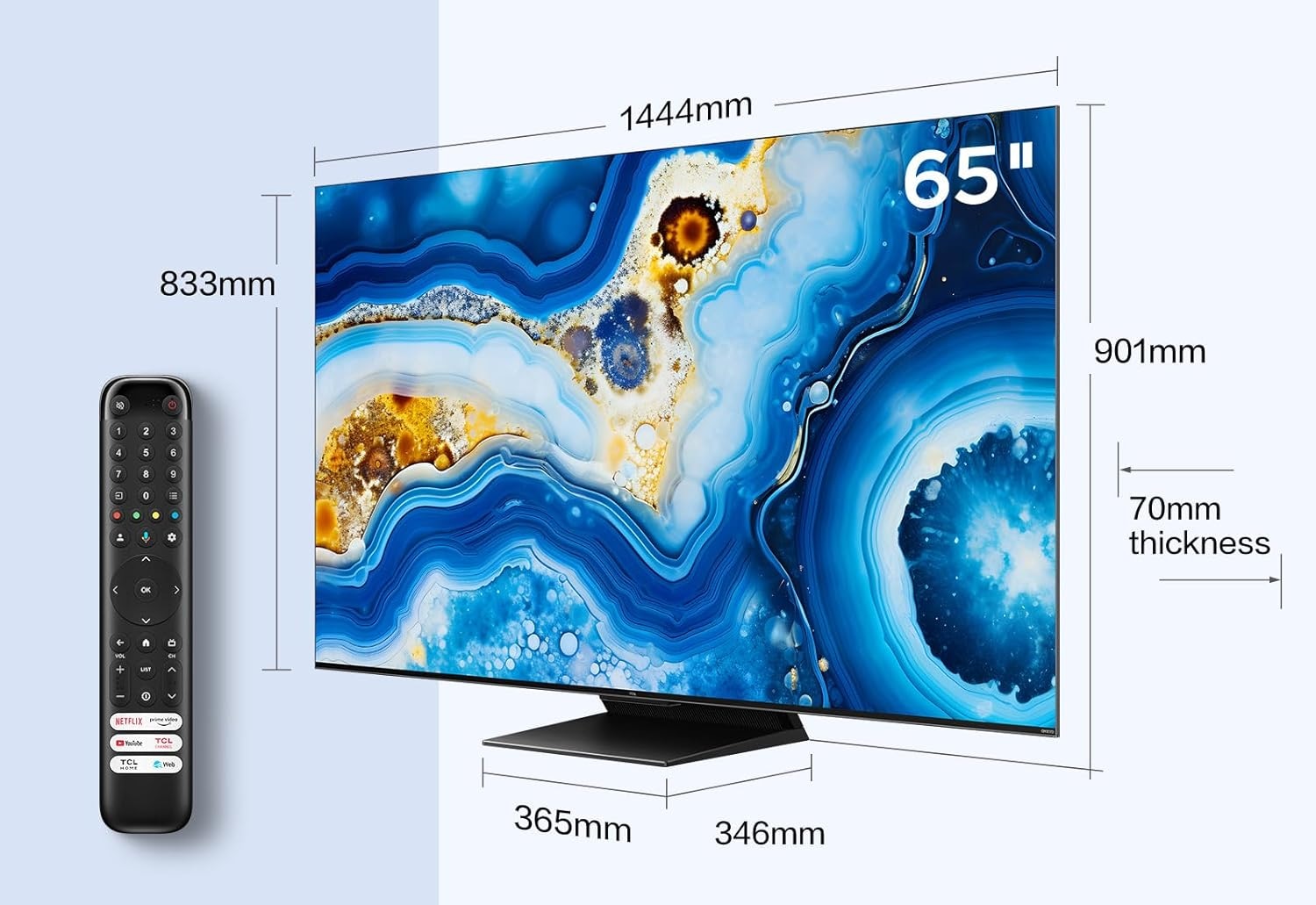 TCL Mini-LED-Fernseher »65C803GX1«, 4K Ultra HD, Google TV-Smart-TV, Dolby Vision, Apple TV, Multi-HDR, 144 Hz