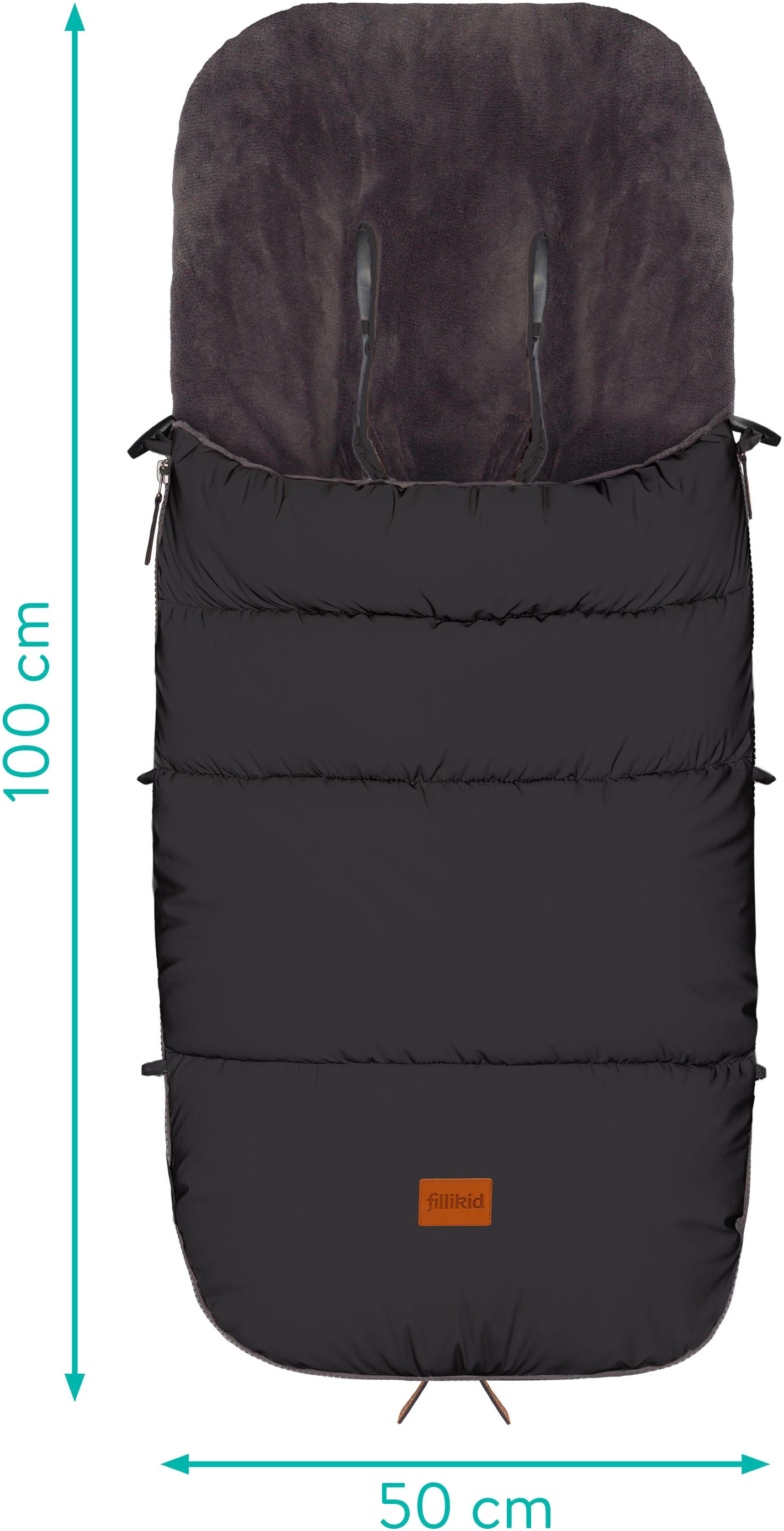 Fillikid Fußsack »Kinley Reflect Winterfußsack, schwarz«, aus stark reflektierendem Außenmaterial