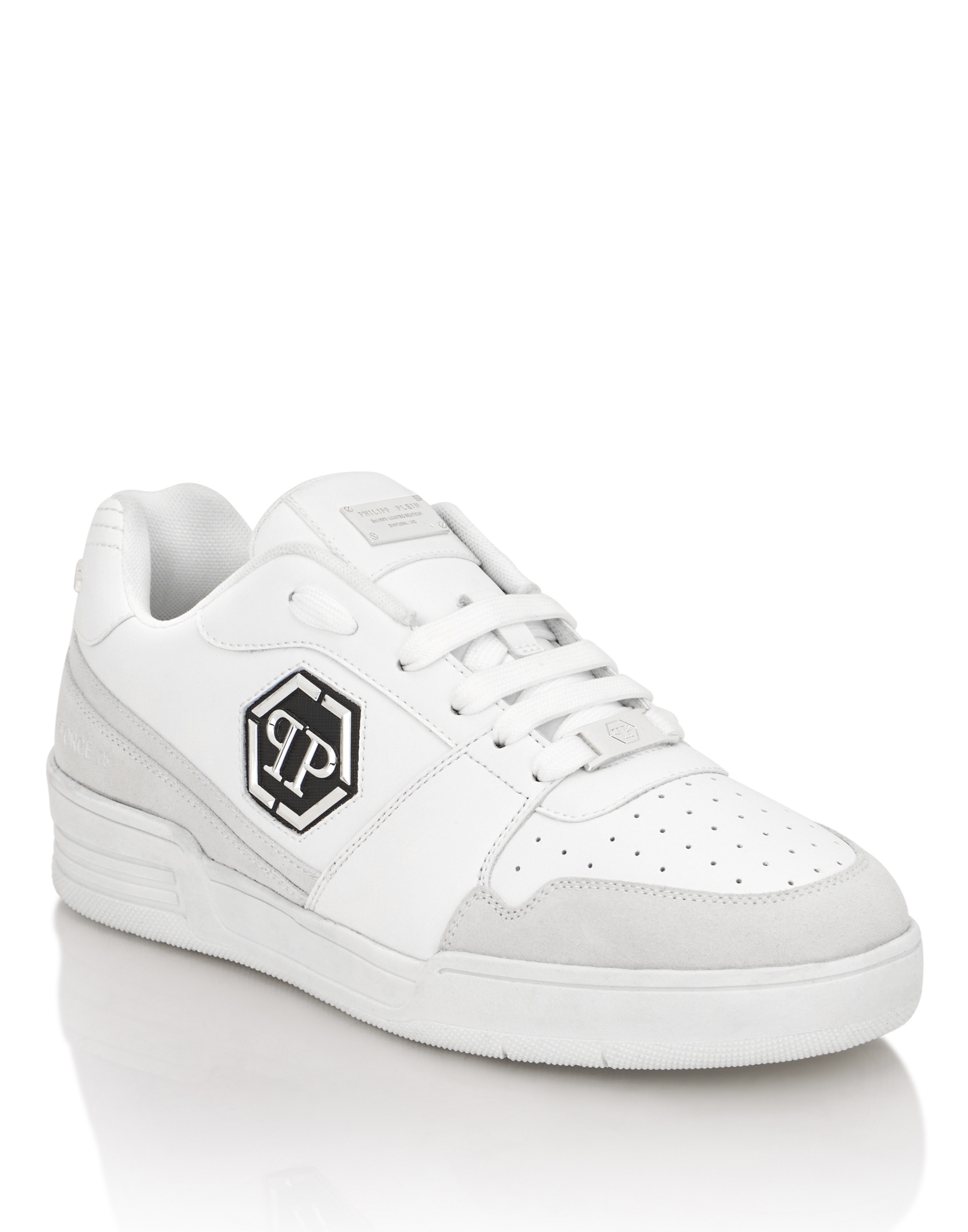Sneaker PHILIPP PLEIN "P-Force 78", Herren, Gr. 41, Normalschaft, 01, weiß, Schuhe Sneaker