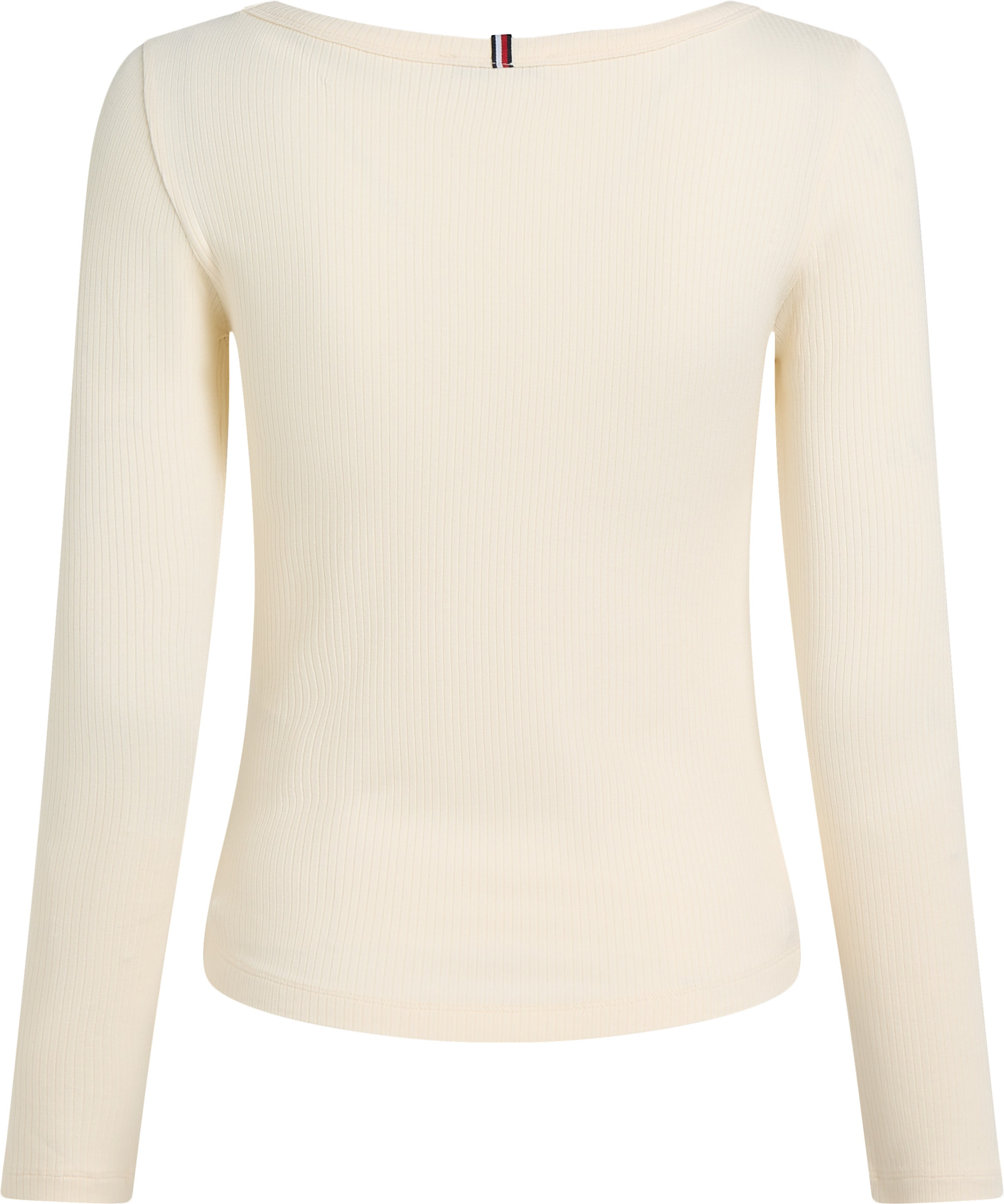 Tommy Hilfiger Curve Langarmshirt »Shirt CRV SLIM 5X2 RIB O«, in Großen Größen, mit Logostickerei