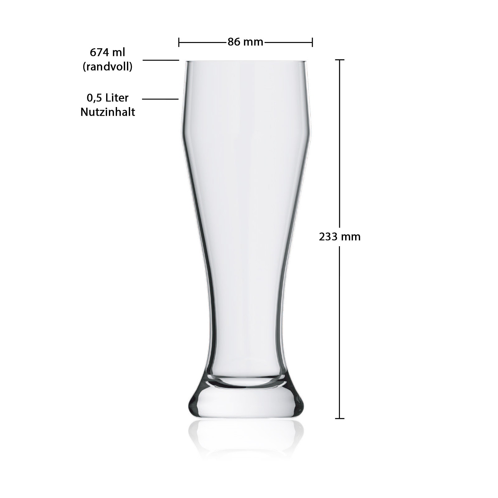 rastal Bierglas »Weizenbiergläser Ranft 0,5 l 6er Set transparent«