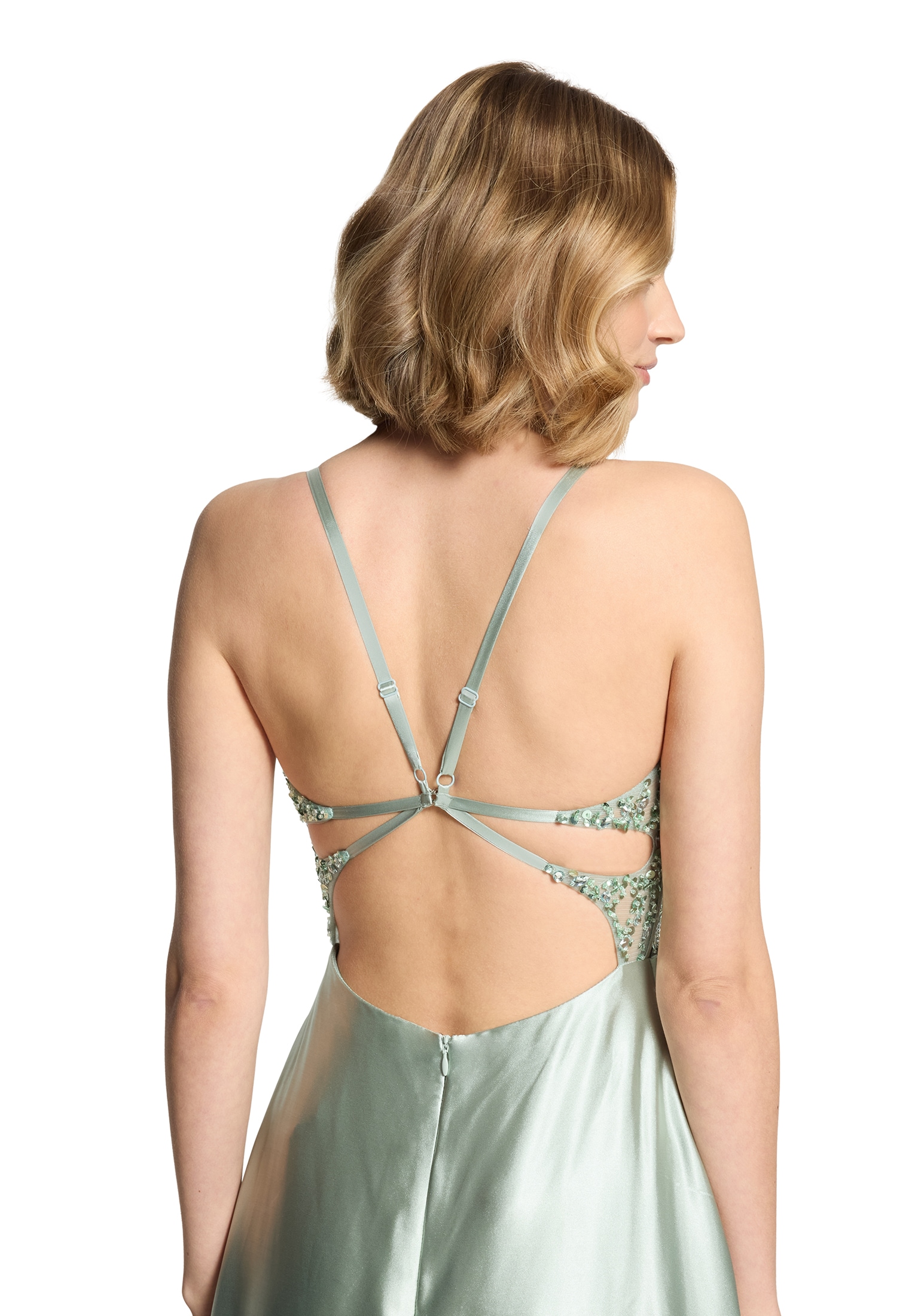 Vera Mont Abendkleid »Damen mit Stickerei« Nahttasche Glitzersteine