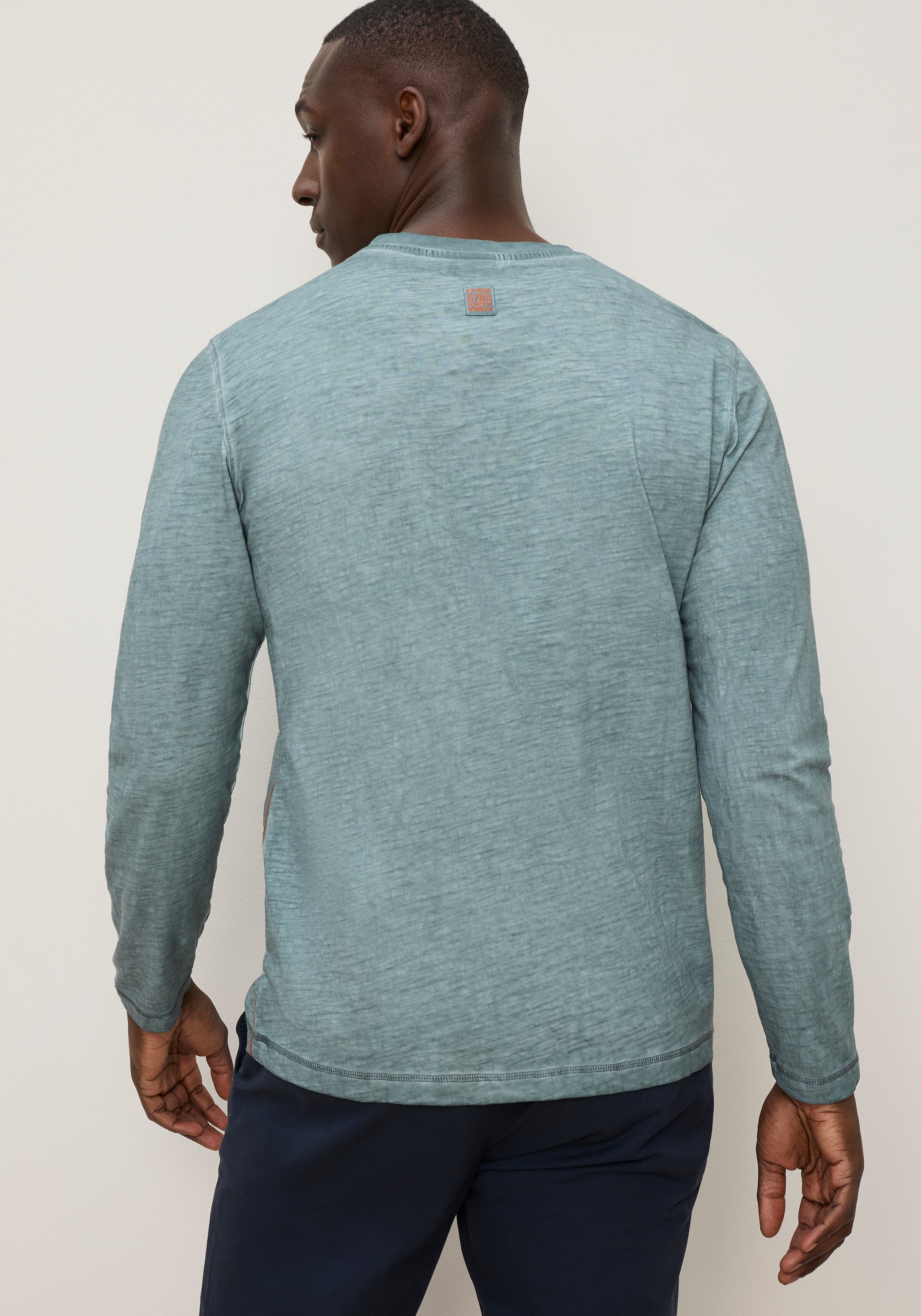 KangaROOS Langarmshirt mit V-Ausschnitt, Langarm-Design, aus Slub-Material
