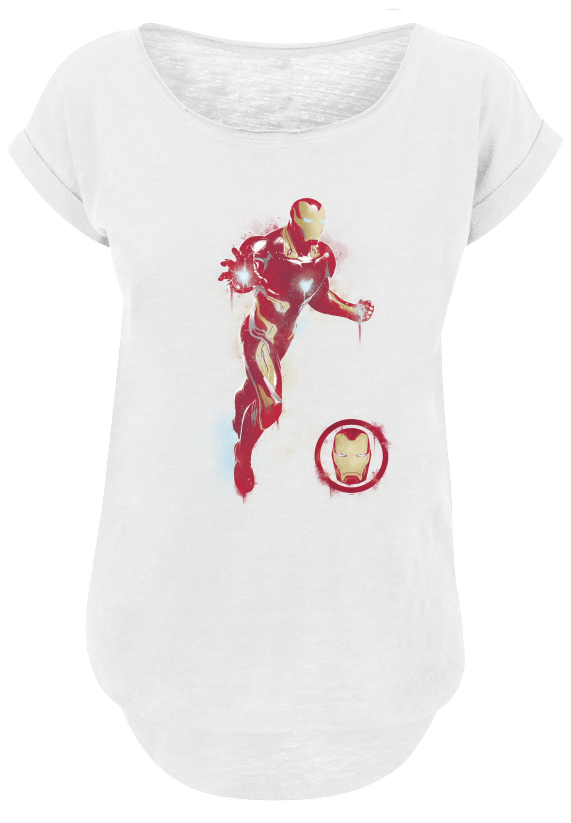 F4NT4STIC T-Shirt »Marvel Avengers Endgame Painted Iron Man«, Damen,Premium Merch,Lang,Longshirt,Logo Print