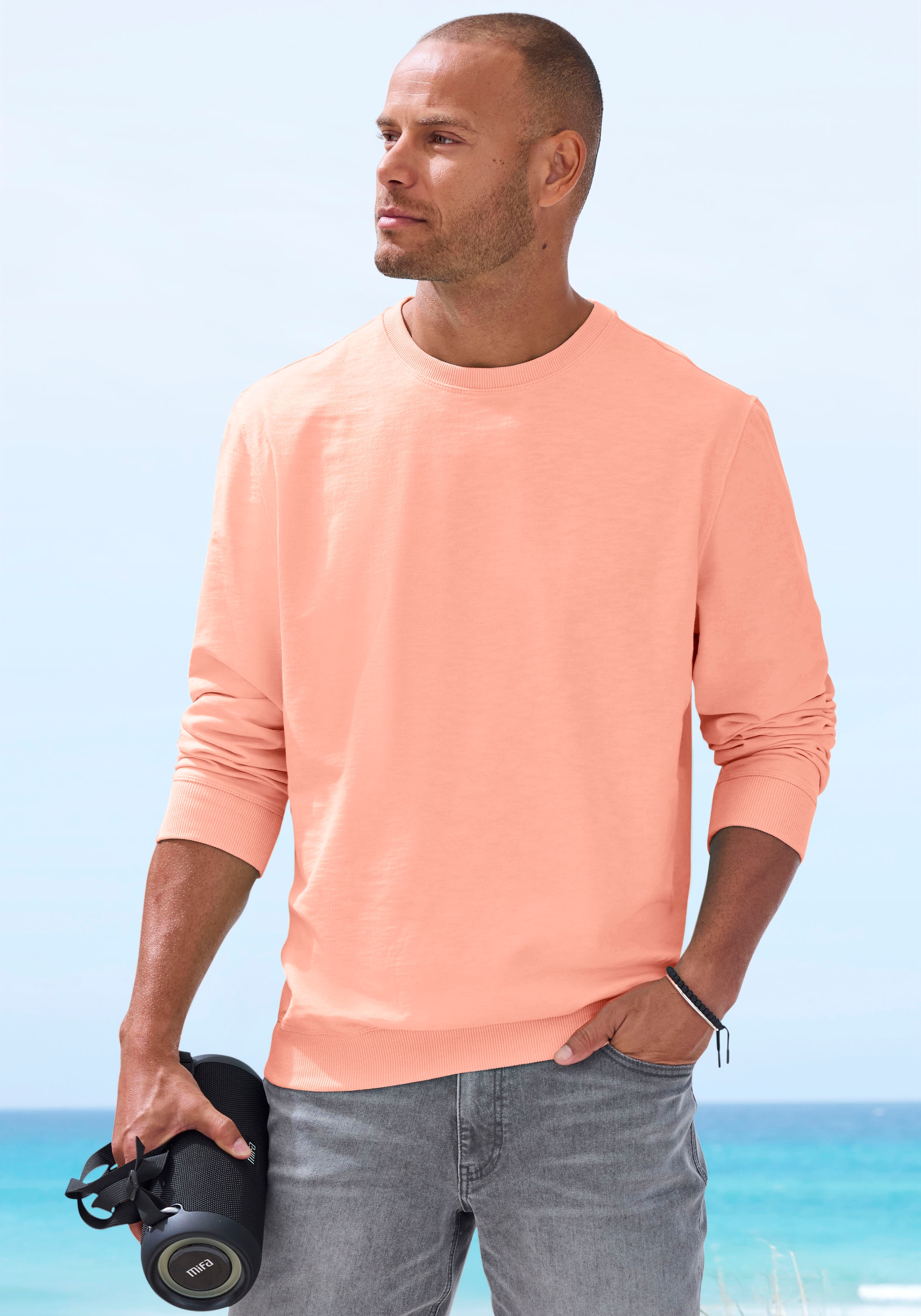 John Devin Langarmshirt in Struktur-Qualität und in modischen Farben günstig online kaufen