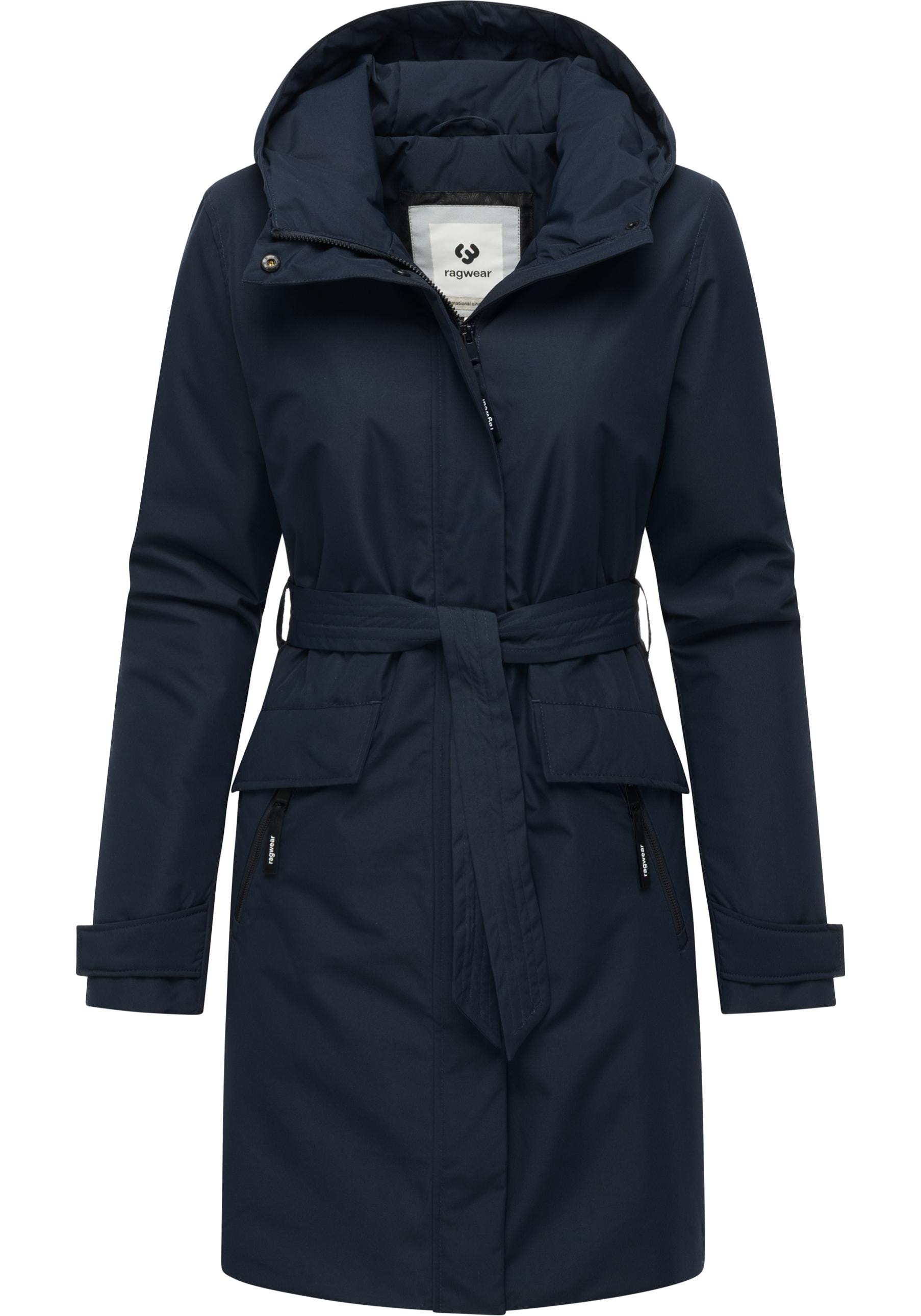 Ragwear Kurzmantel "Horatia Warm YOUMODO" Wasserdichter Wintermantel mit Bindegürtel