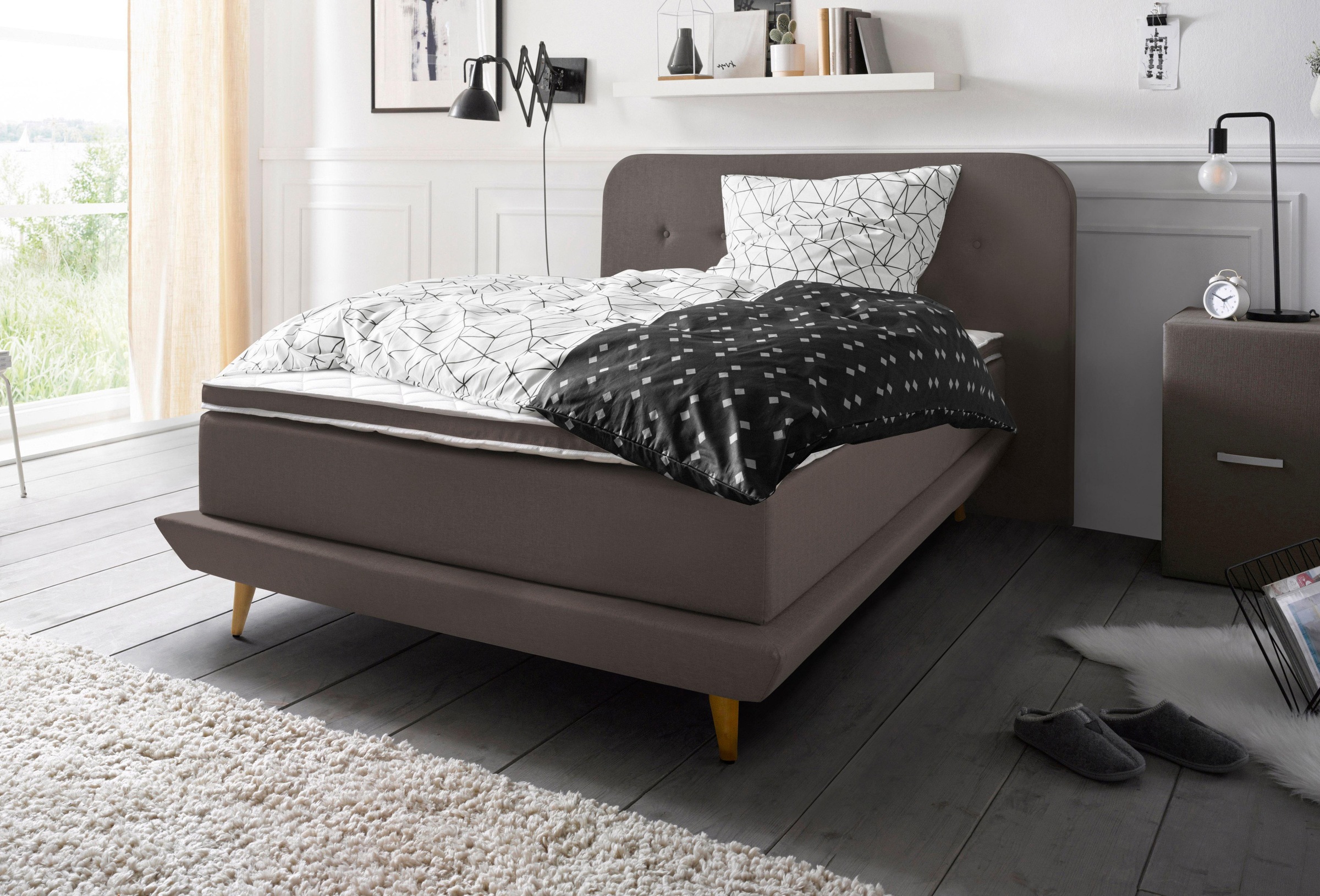 Boxspringbett »Premium«, Steppung mit Knopfheftung, inkl. Topper