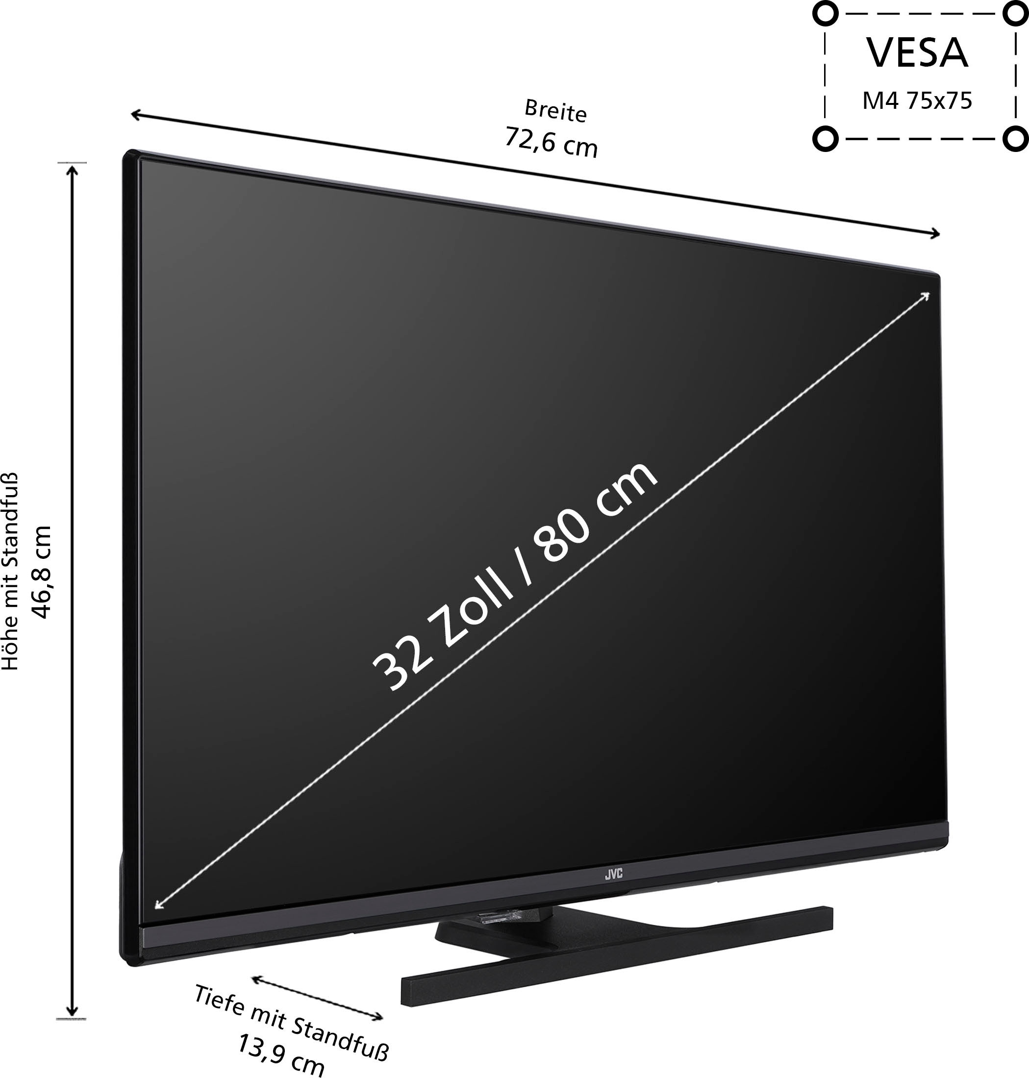 JVC QLED-Fernseher »LT-32VQF545A«, Full HD, Android TV-Smart-TV