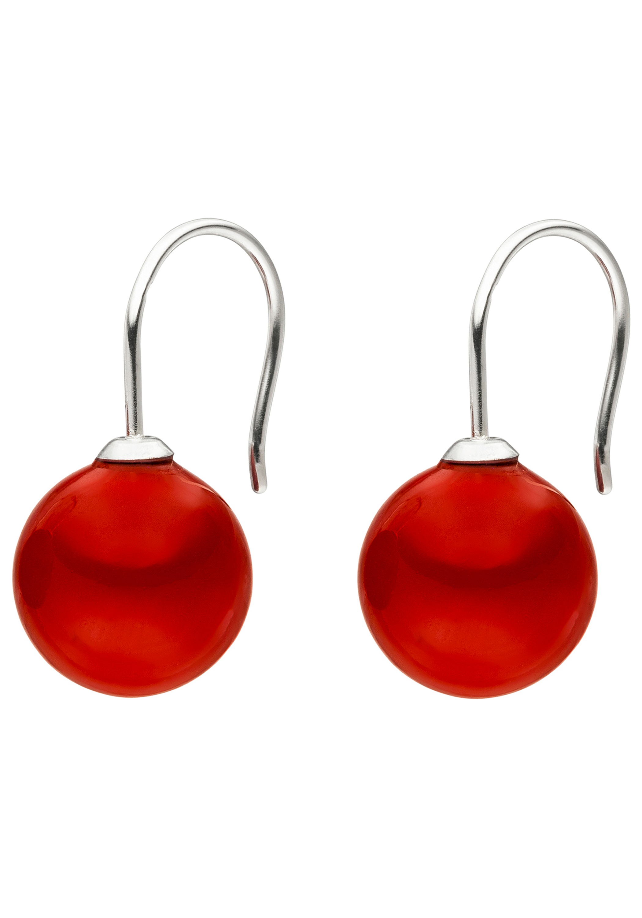 Perlenohrringe JOBO "Ohrringe mit Muschelkern-Perlen", rot, Ohrringe, Damen, Perlen Silber 925 (Sterlingsilber), Perlen, Silber 925 (Sterlingsilber), 925 Silber 2