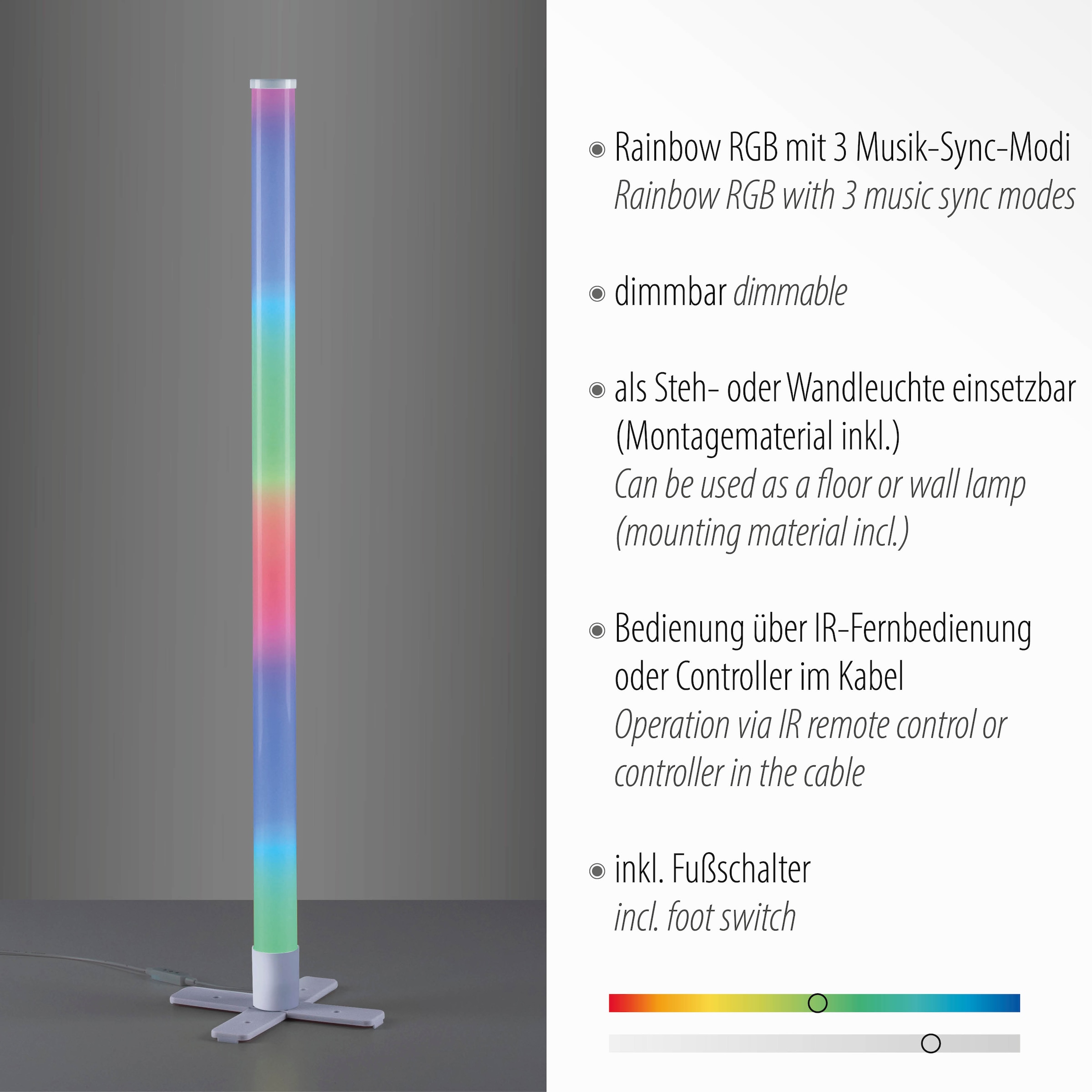 JUST LIGHT Deckoleuchte »RINGO«, mit Fernbedienung, dimmbar, LED Farbwechsler, inkl. Wandbefestigung und Bodenhalter