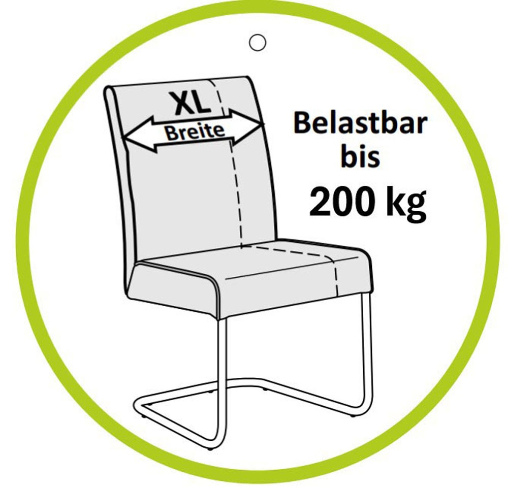 Jockenhöfer Gruppe Kufenstuhl »Goliath« (Set) 2 Stk.4-Fuss-Kufen-Stuhl, bis zu 200 kg belastbar, Taschenfederkern