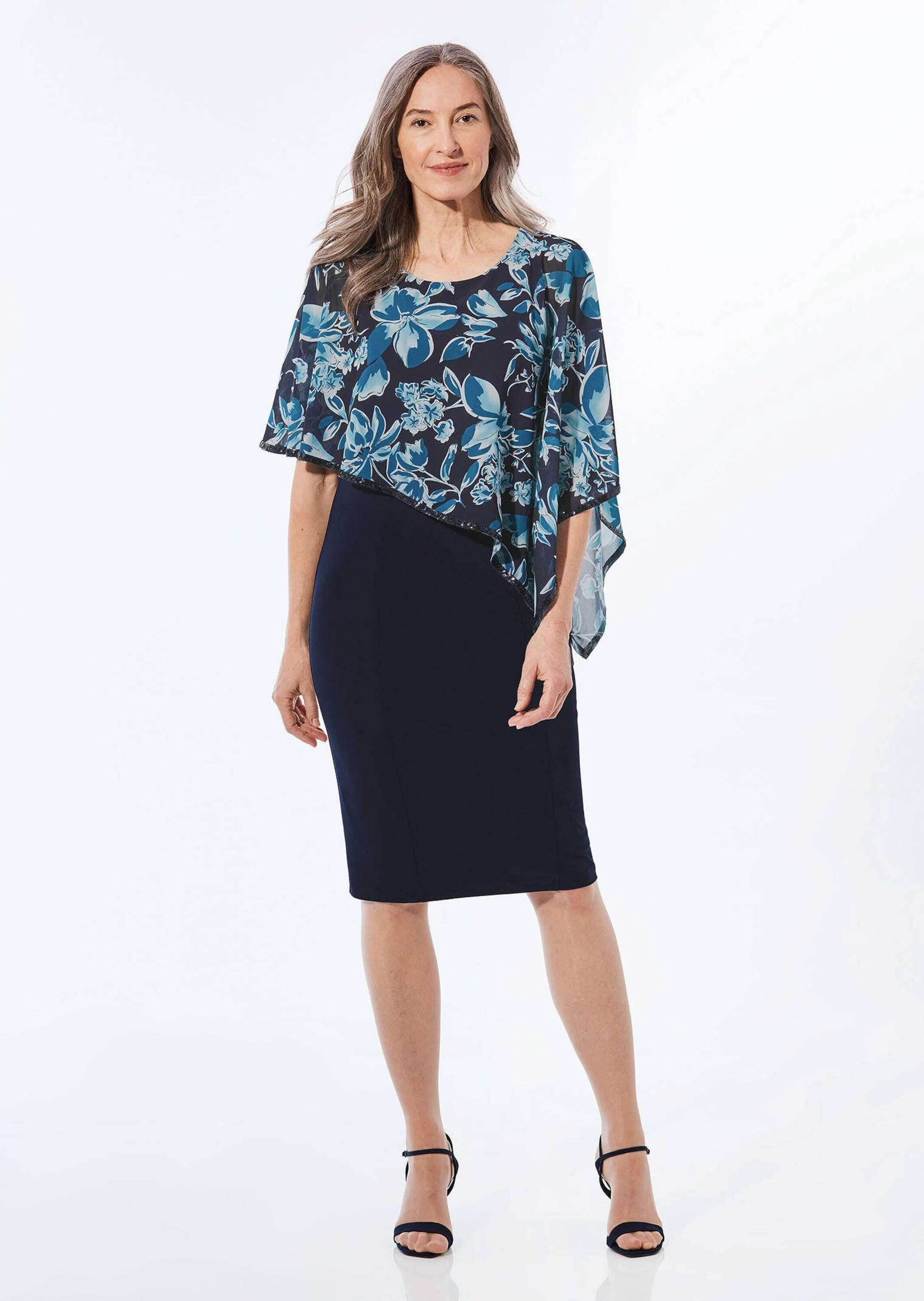 GOLDNER Etuikleid "Festliches Kleid mit feinem Chiffonüberwurf" günstig online kaufen