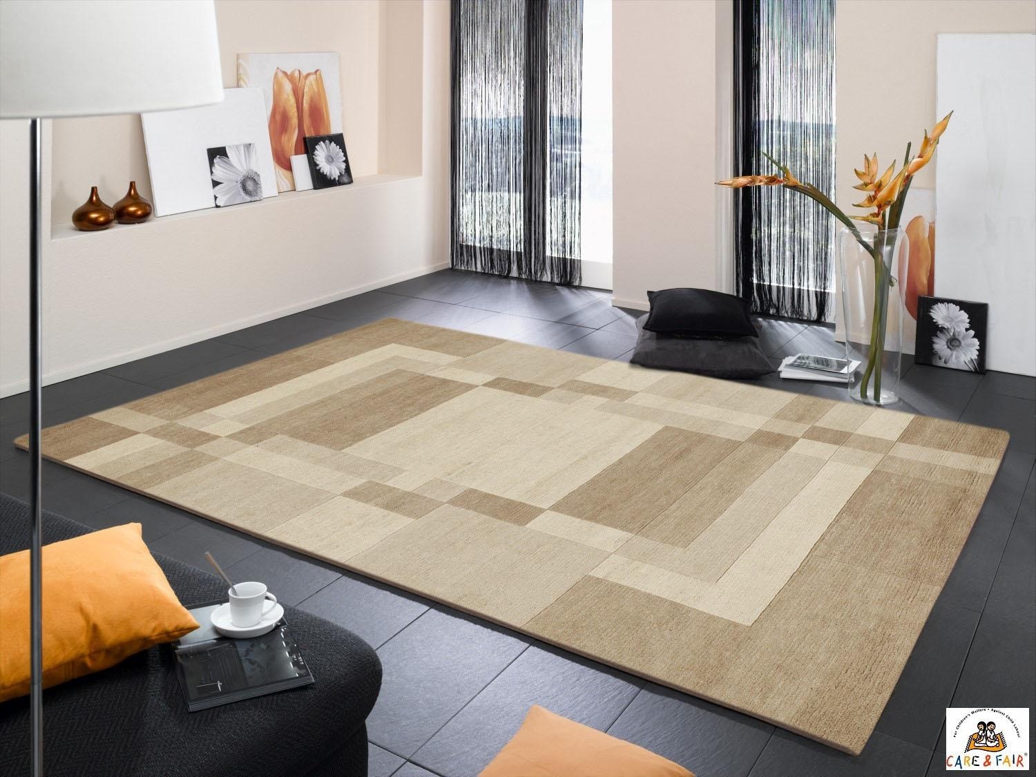 OCI DIE TEPPICHMARKE Wollteppich »Sikana Field«, rechteckig, 8 mm Höhe, reine Wolle, handgeknüpft, Wohnzimmer