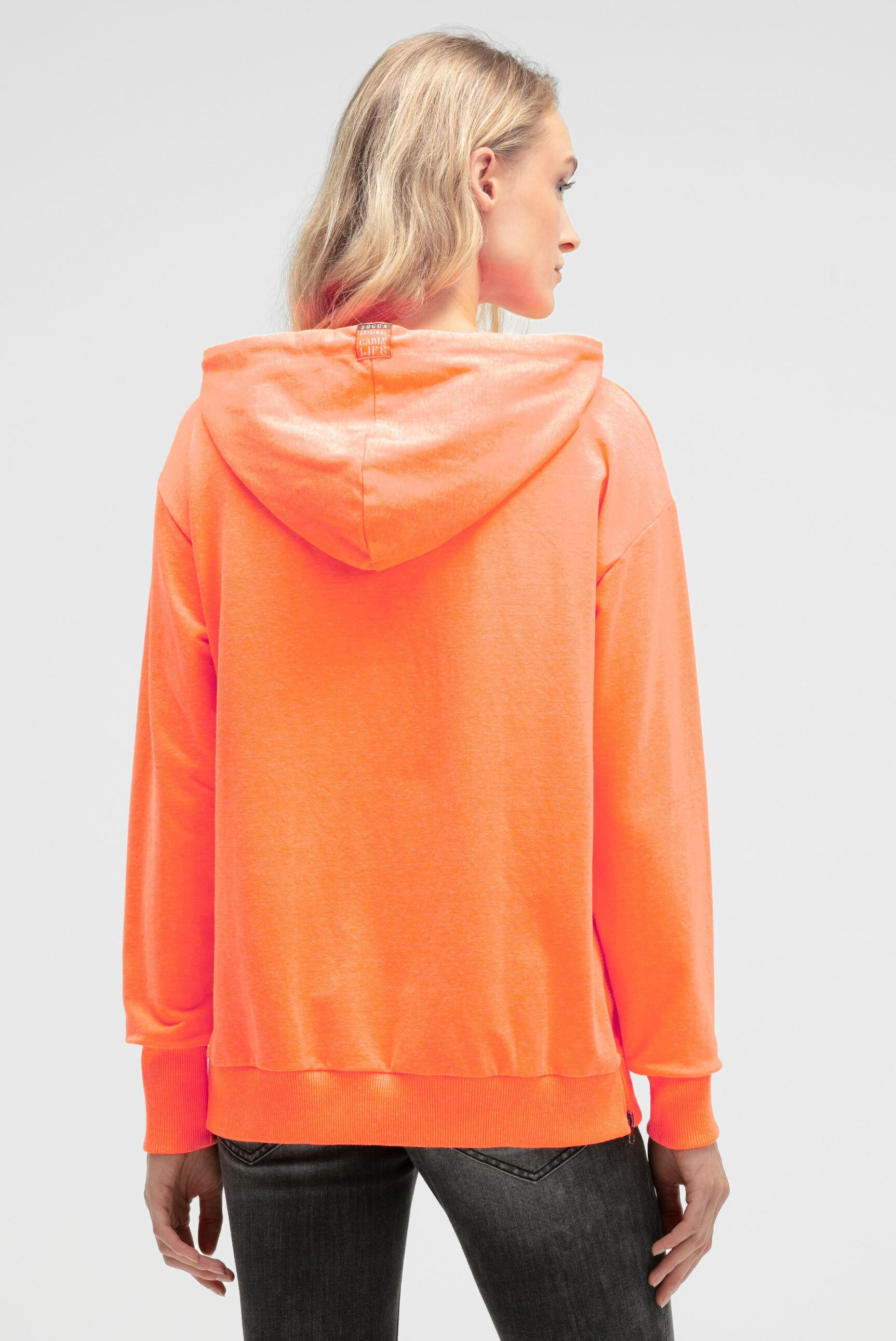SOCCX Kapuzensweatshirt, mit Reißverschluss an den Seiten